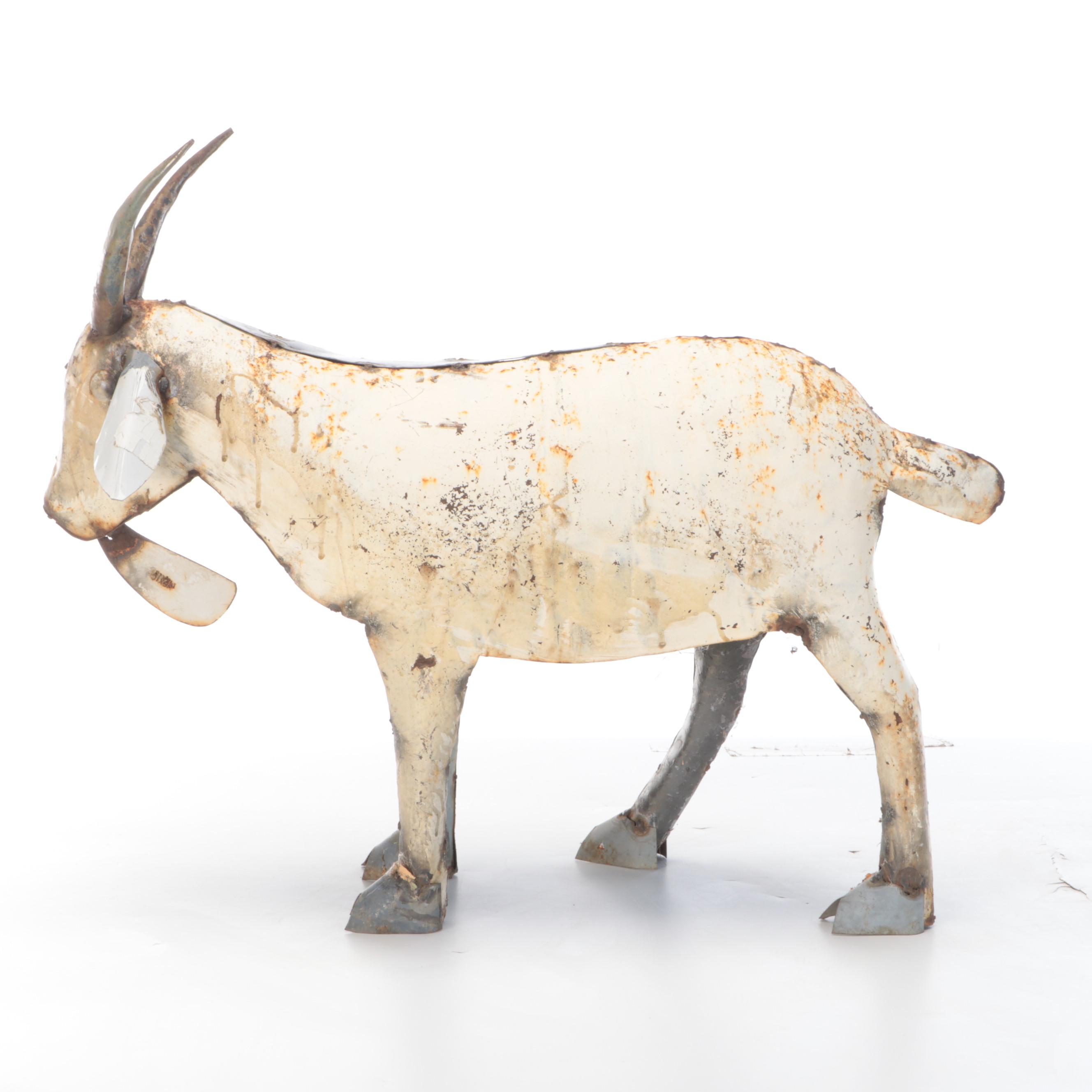 Folk Art Billy Goat Scrap Metal Yard Sculpture