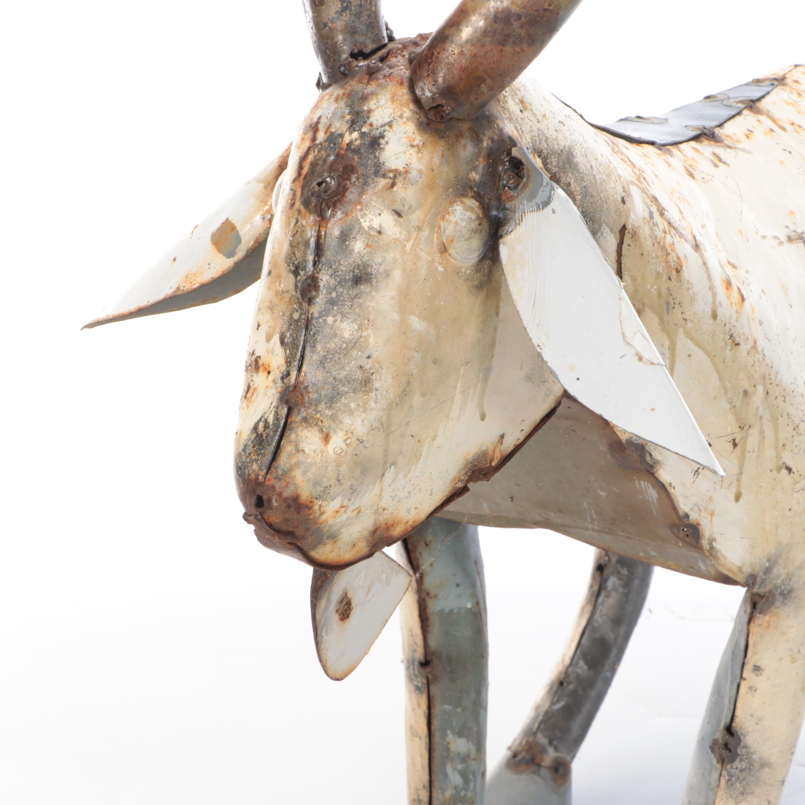 Folk Art Billy Goat Scrap Metal Yard Sculpture