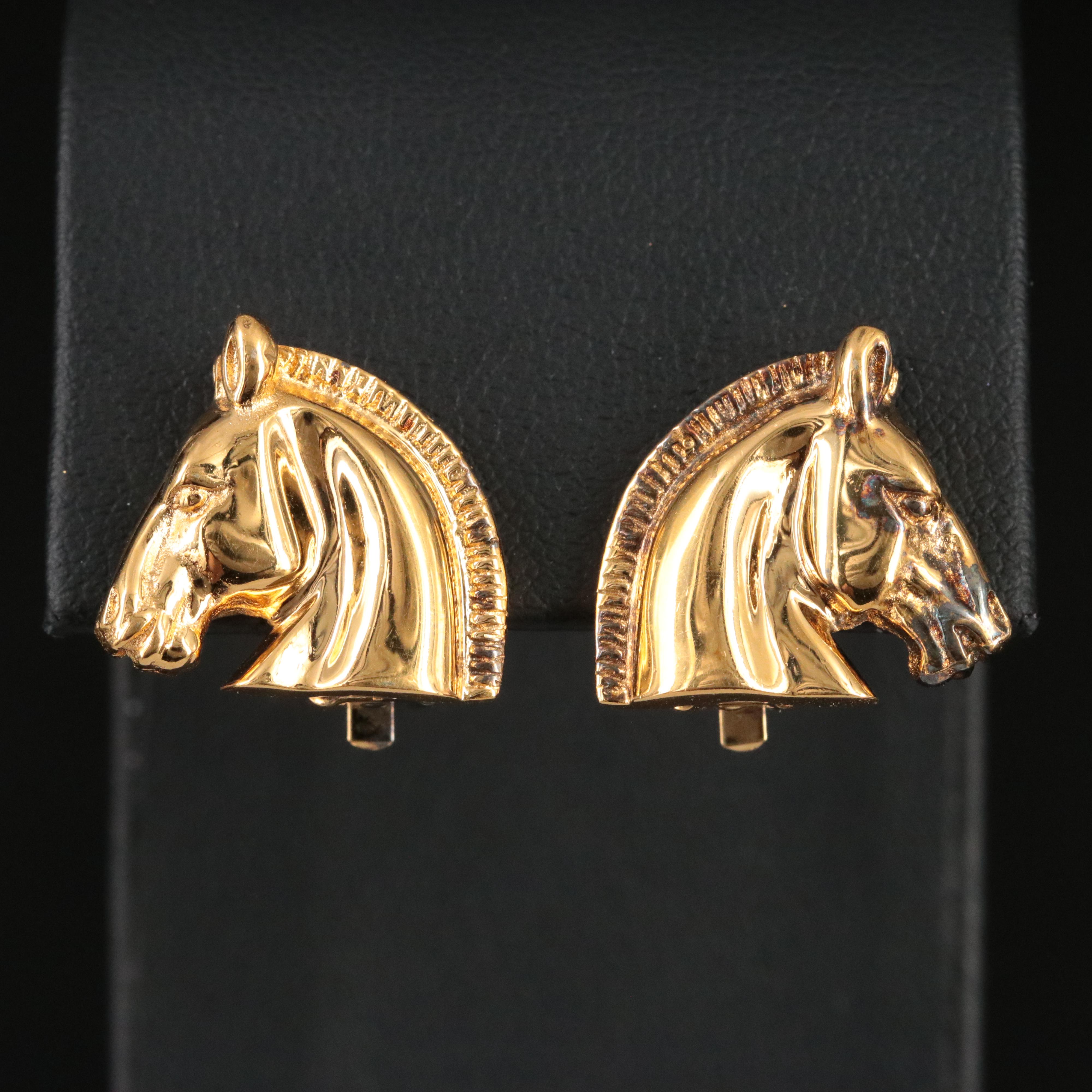 Hermès Horse Head Clip Earrings