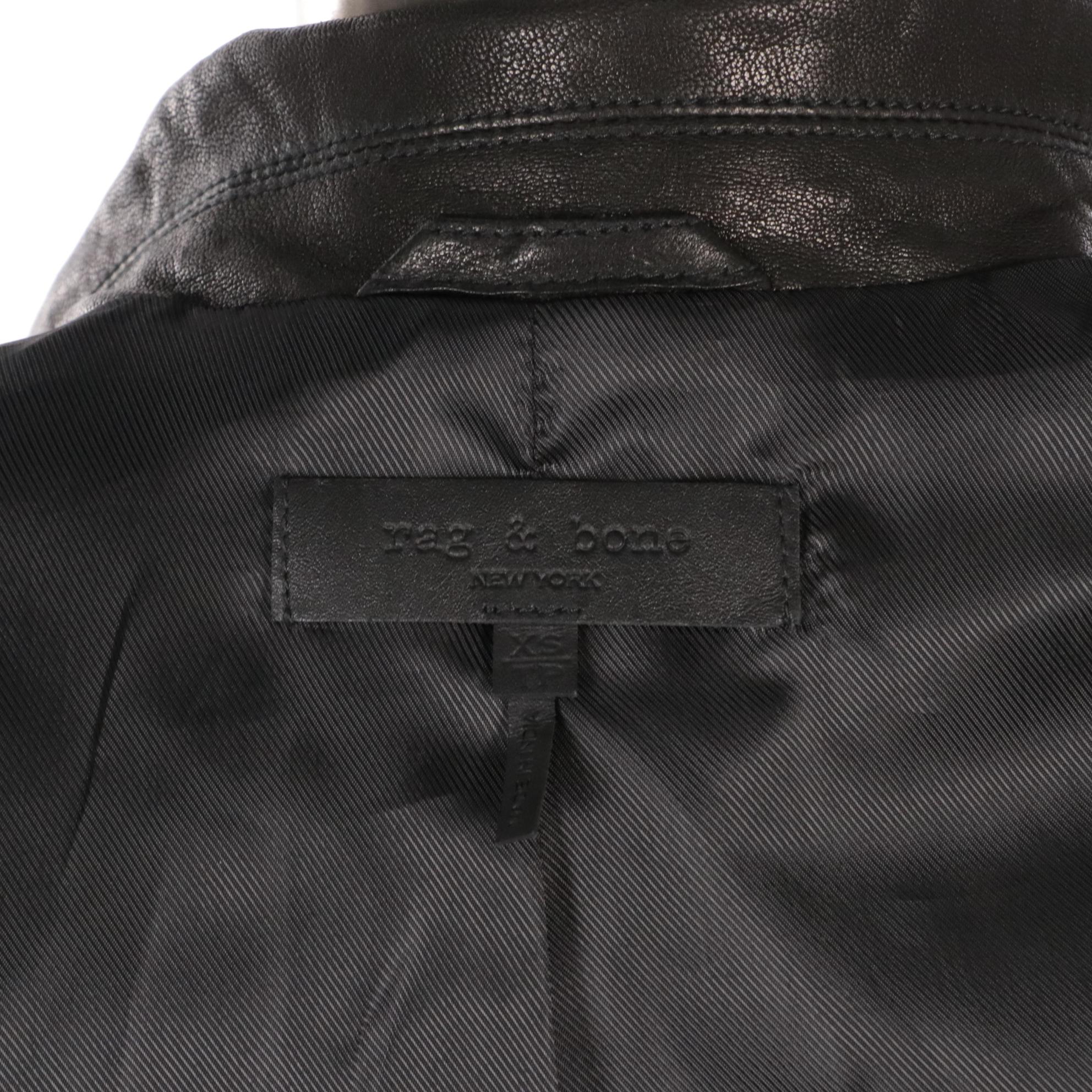 Rag & Bone Black Leather and Faux Leopard Fur Mid-Length Coats