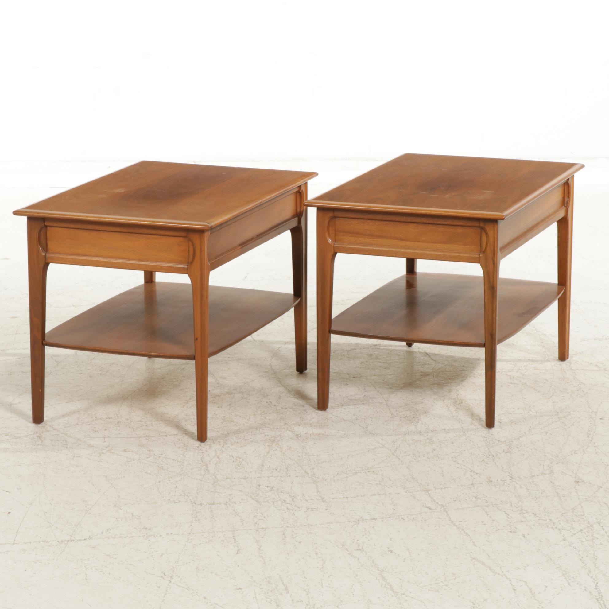 Mersman Mid Century Modern Walnut Side Tables, Pair