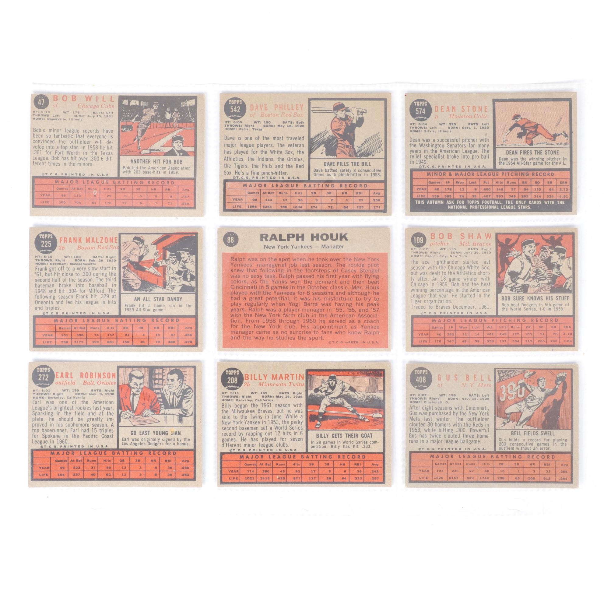 1962  Topps Baseball Cards with #54 NL Home Run Leaders and #55 AL ERA Leaders