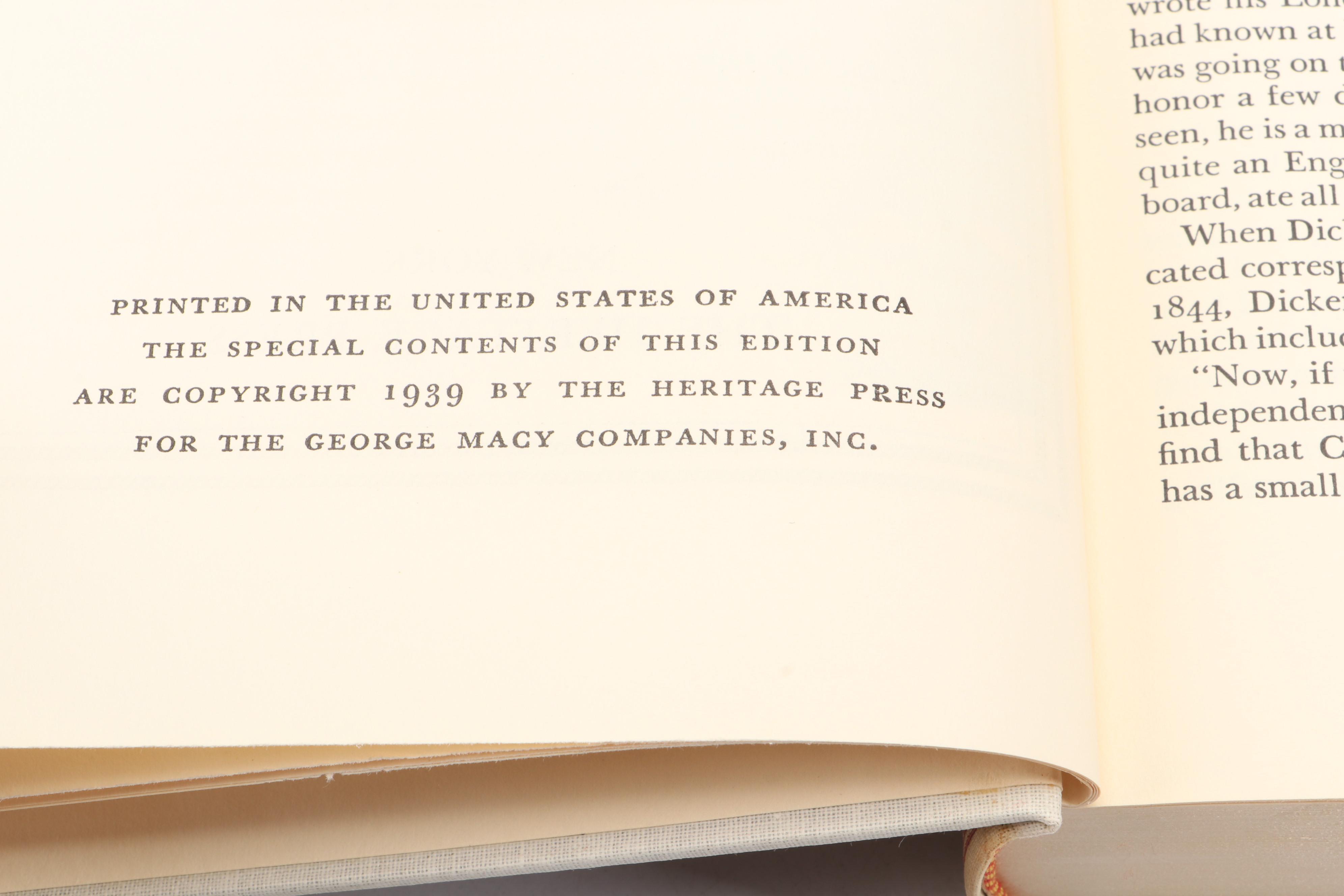 Heritage Press "Hard Times," "Five Christmas Novels" and More by Charles Dickens