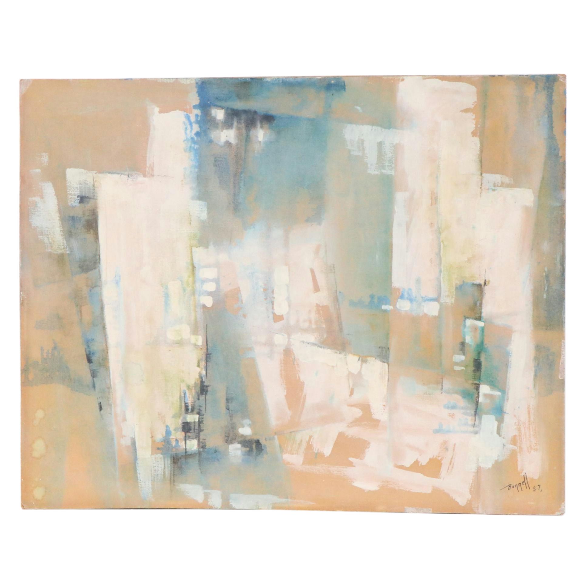 Charles Ragland Bunnell Abstract Oil Painting, 1957