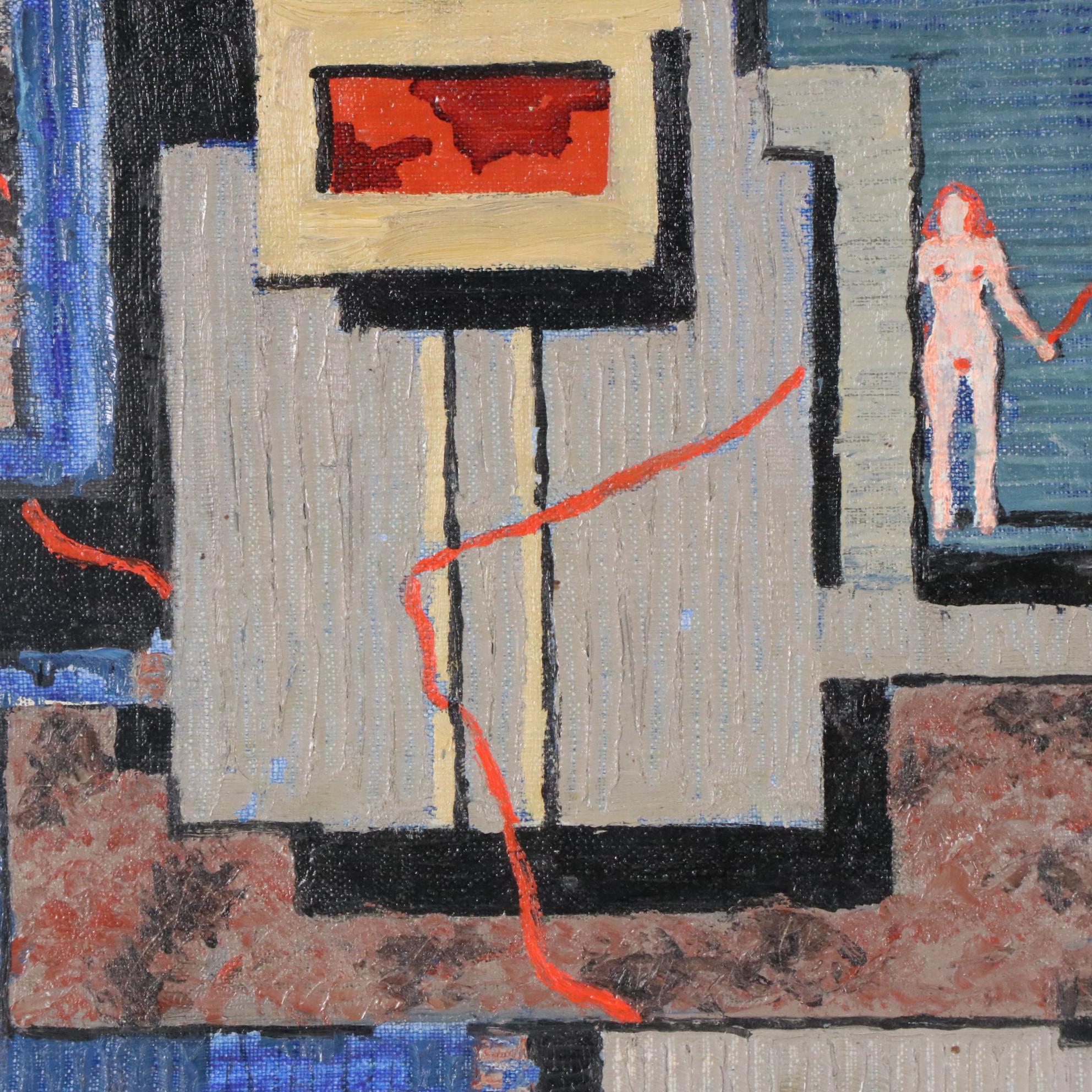 Charles Ragland Bunnell Modernist Figurative Oil Painting, 1945