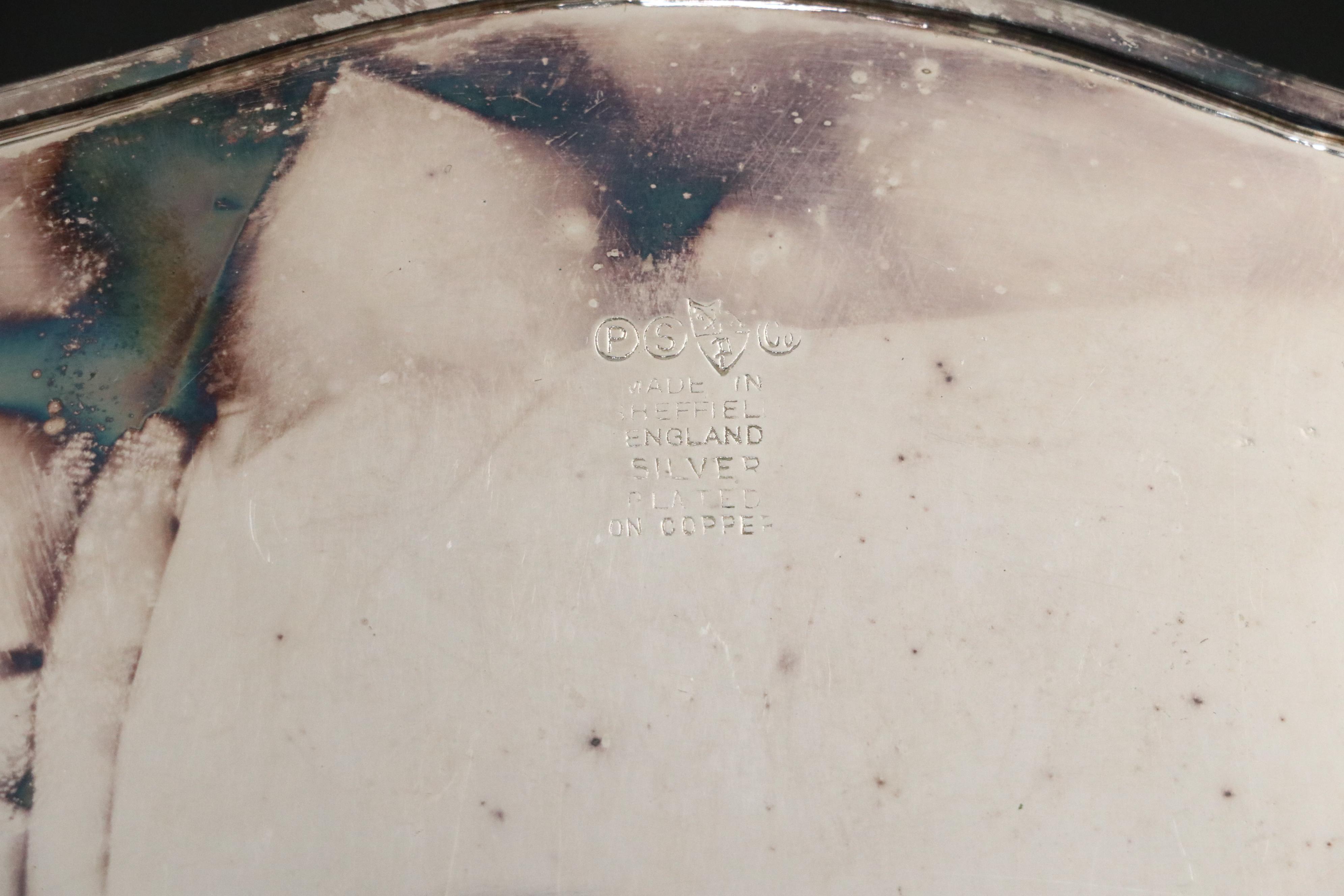 Crescent and Other Silver Plate Gallery Trays, Mid to Late 20th Century