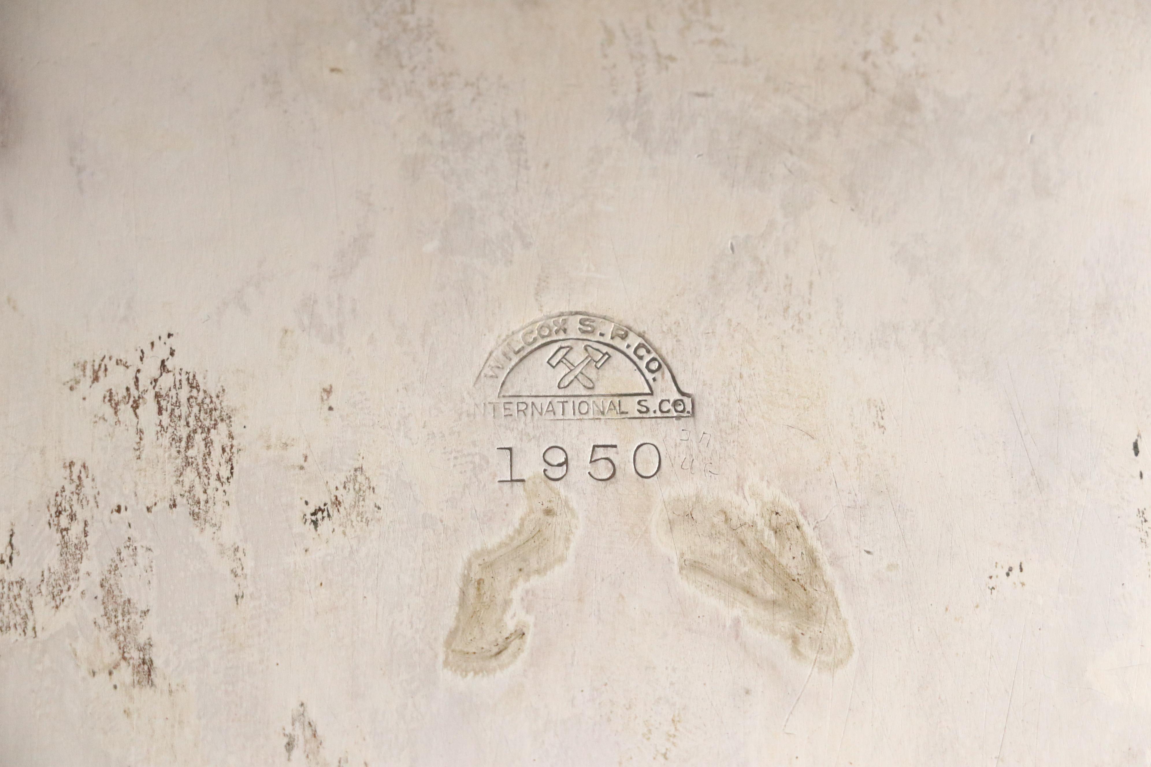 Crescent and Other Silver Plate Gallery Trays, Mid to Late 20th Century