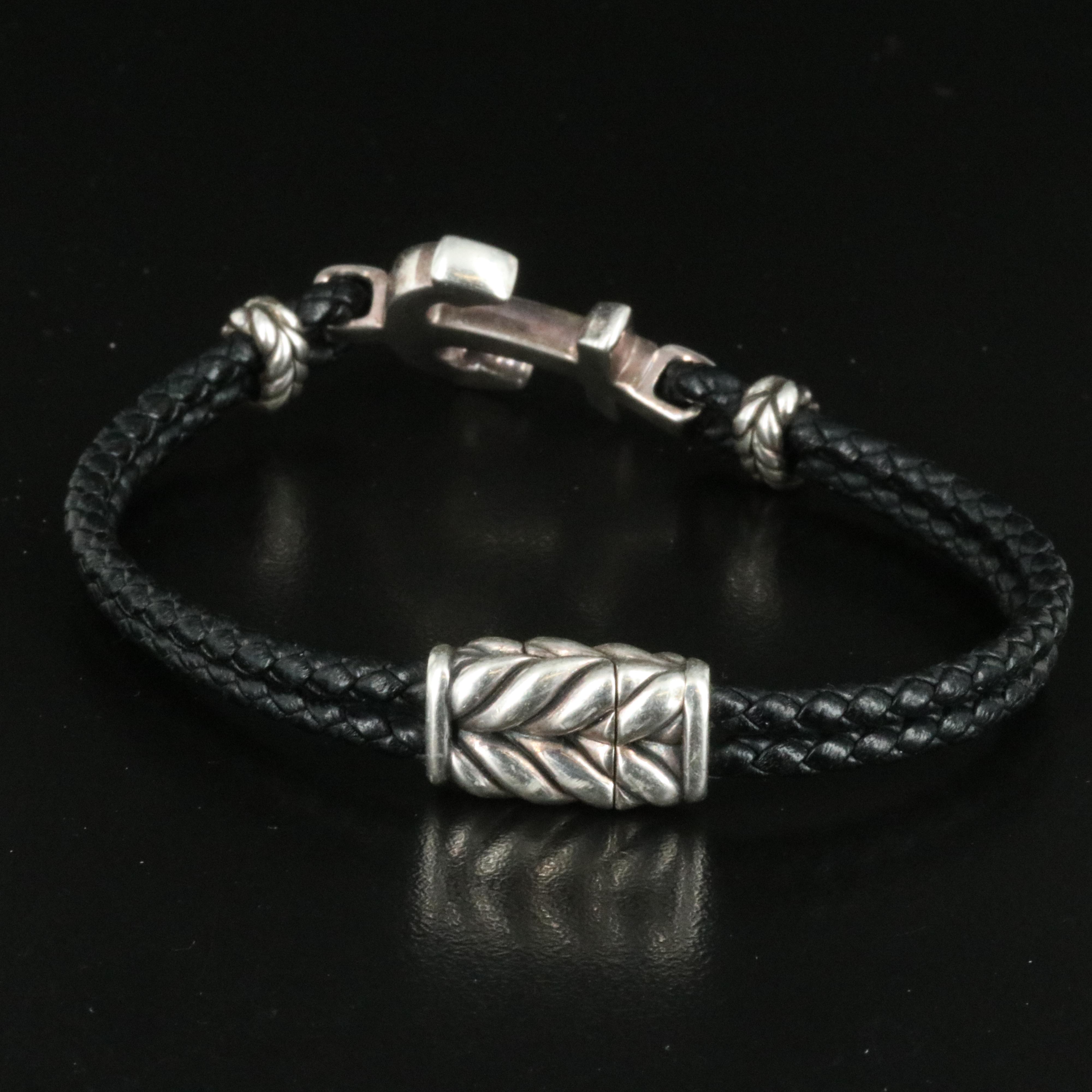 David Yurman Sterling Maritime Anchor Bracelet with Lab Grown Black Diamonds