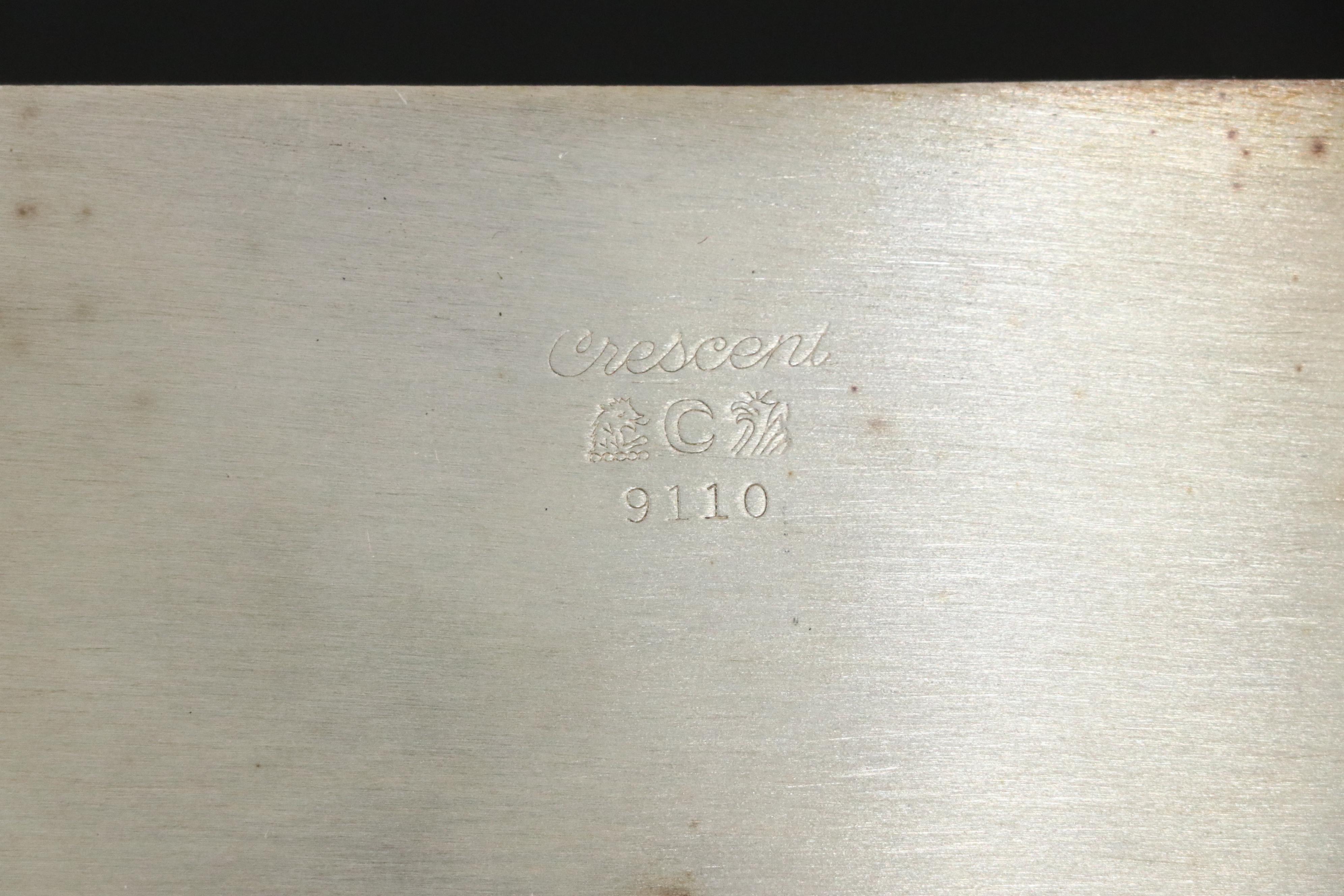 Crescent and Other Silver Plate Gallery Trays, Mid to Late 20th Century