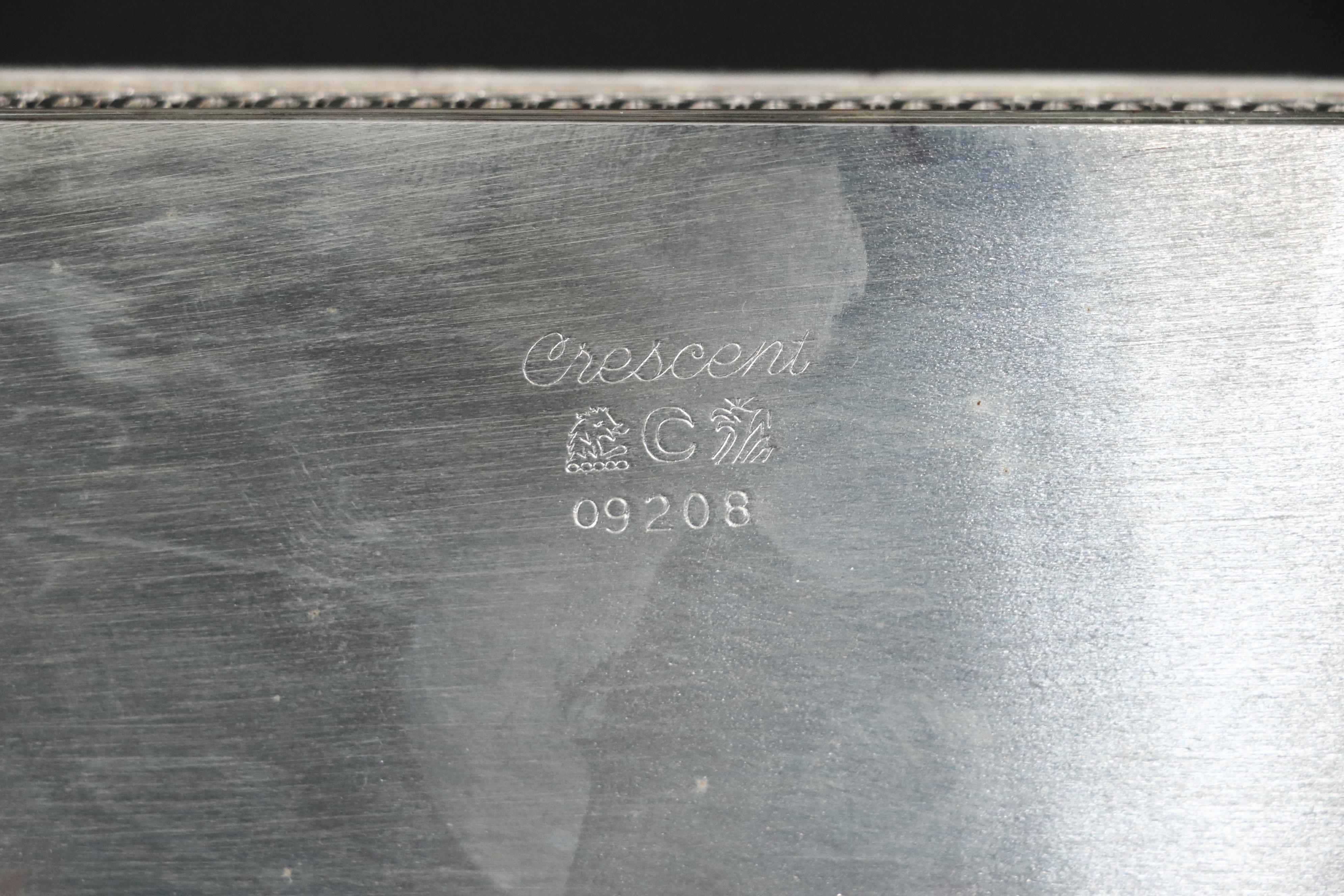 Crescent and Other Silver Plate Gallery Trays, Mid to Late 20th Century