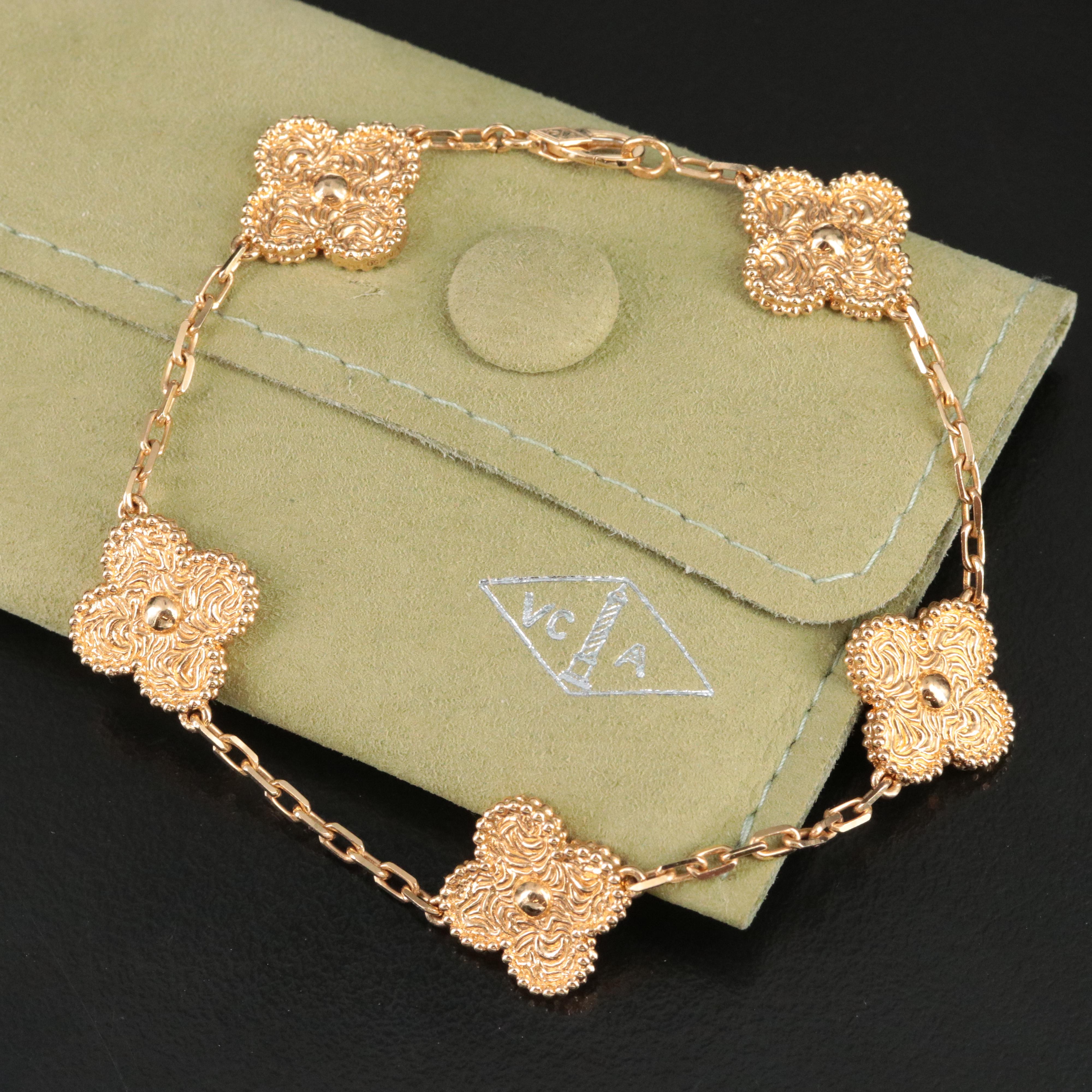 Van Cleef & Arpels Vintage Alhambra 18K Five Motif Bracelet