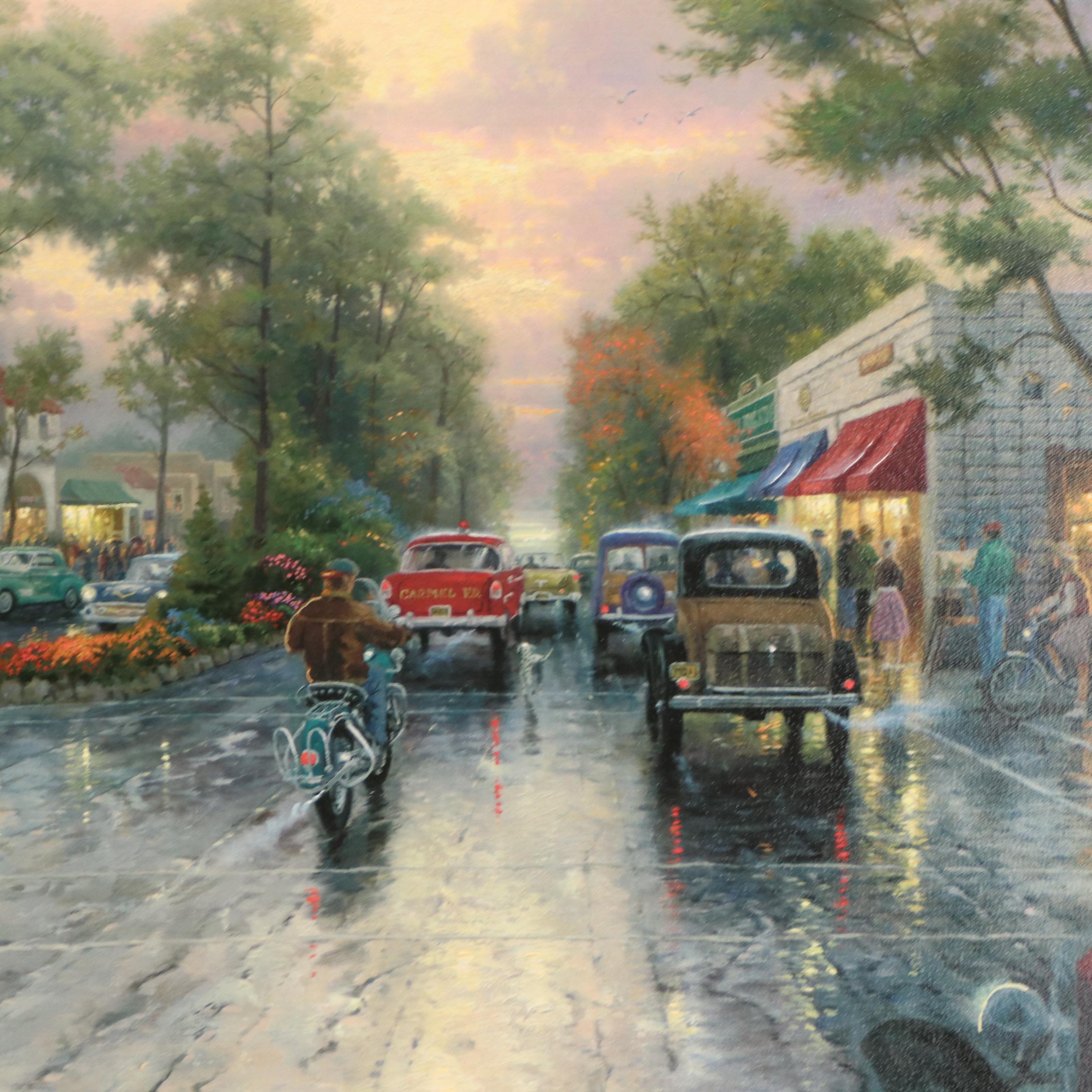 Thomas Kinkade Offset Lithograph "Carmel, Sunset on Ocean Avenue"