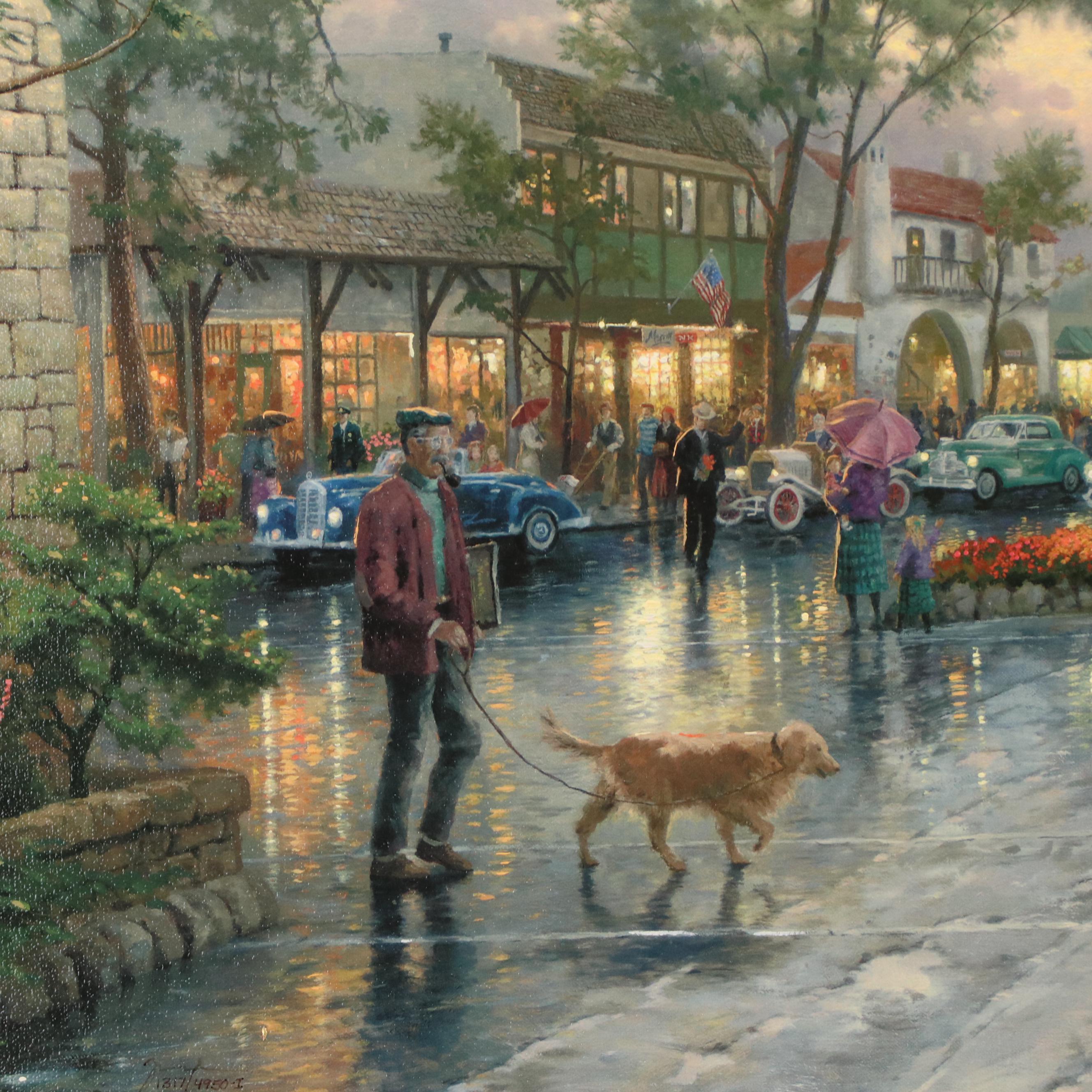 Thomas Kinkade Offset Lithograph "Carmel, Sunset on Ocean Avenue"