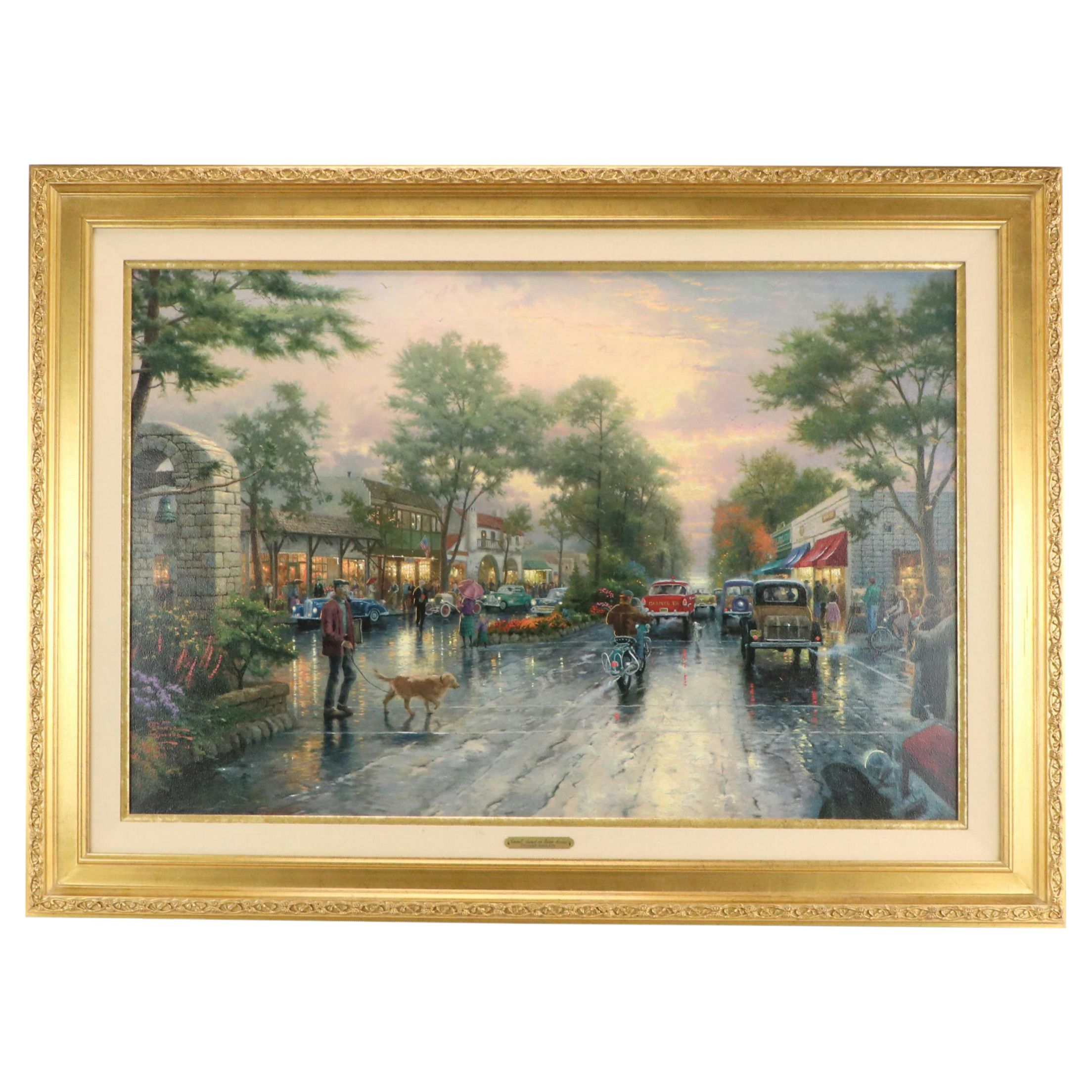 Thomas Kinkade Offset Lithograph "Carmel, Sunset on Ocean Avenue"