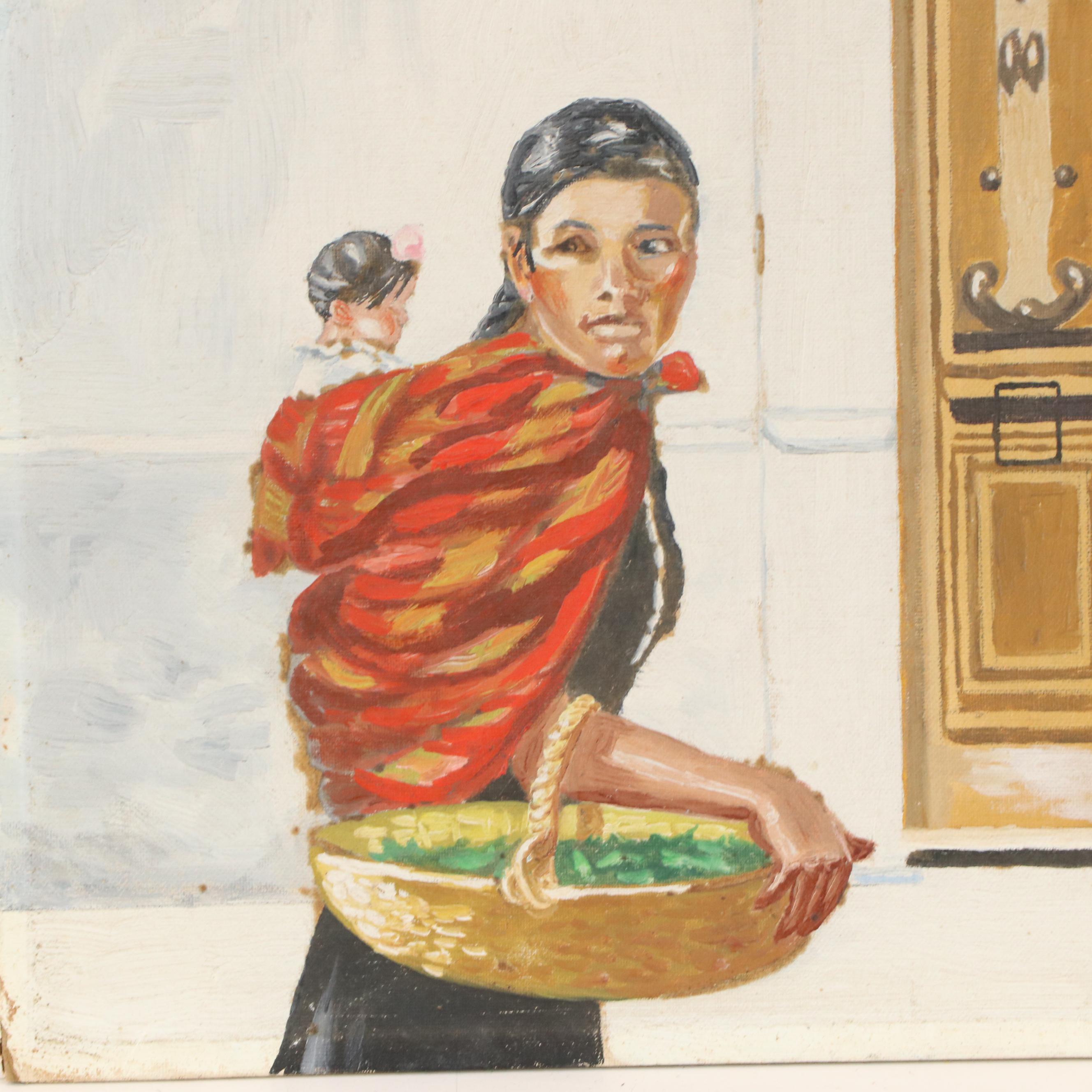 Robert Porter King Oil Painting "Indian Woman," 1958