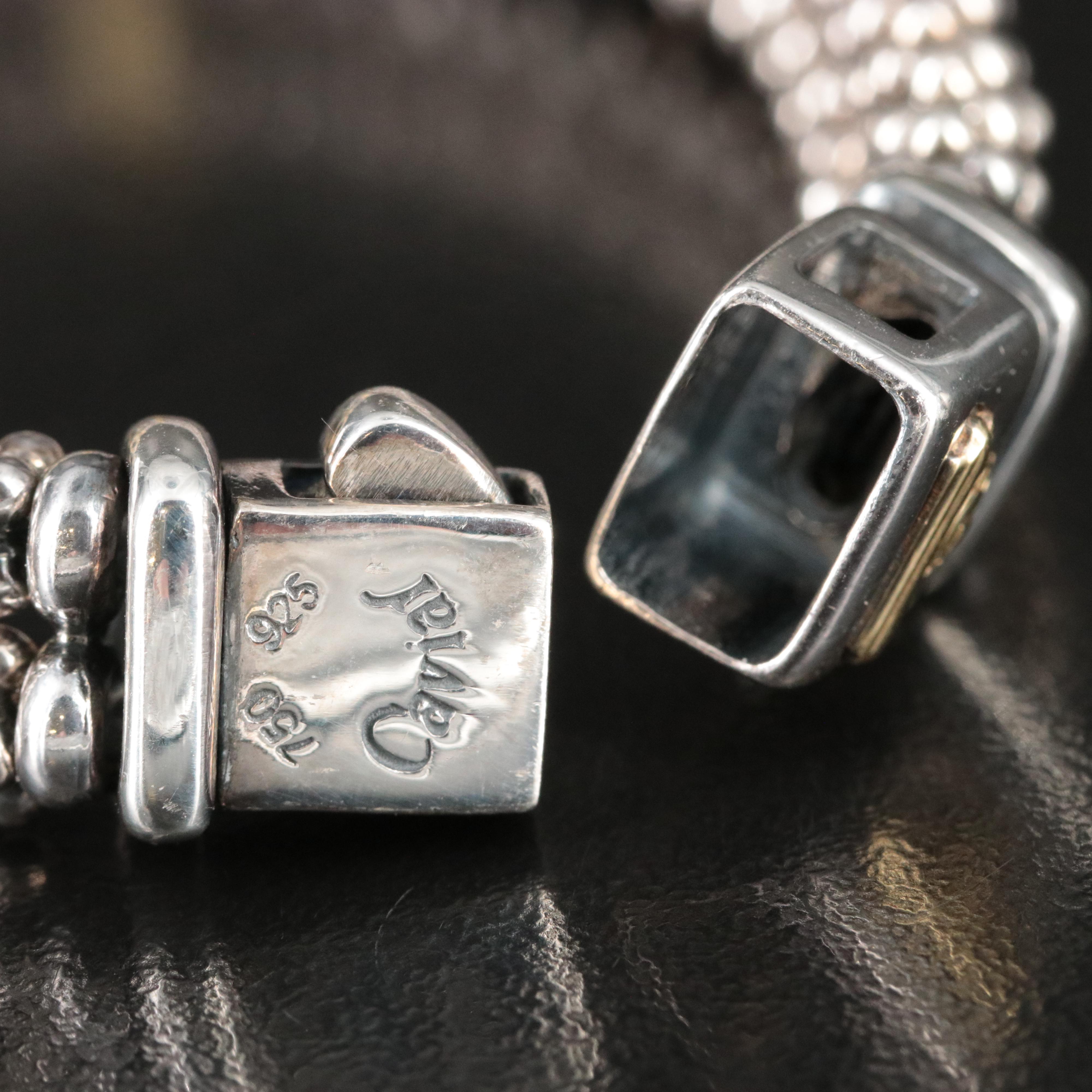 Caviar  by Lagos Enso Sterling and 18K 0.48 CTW Diamond Circle Bracelet