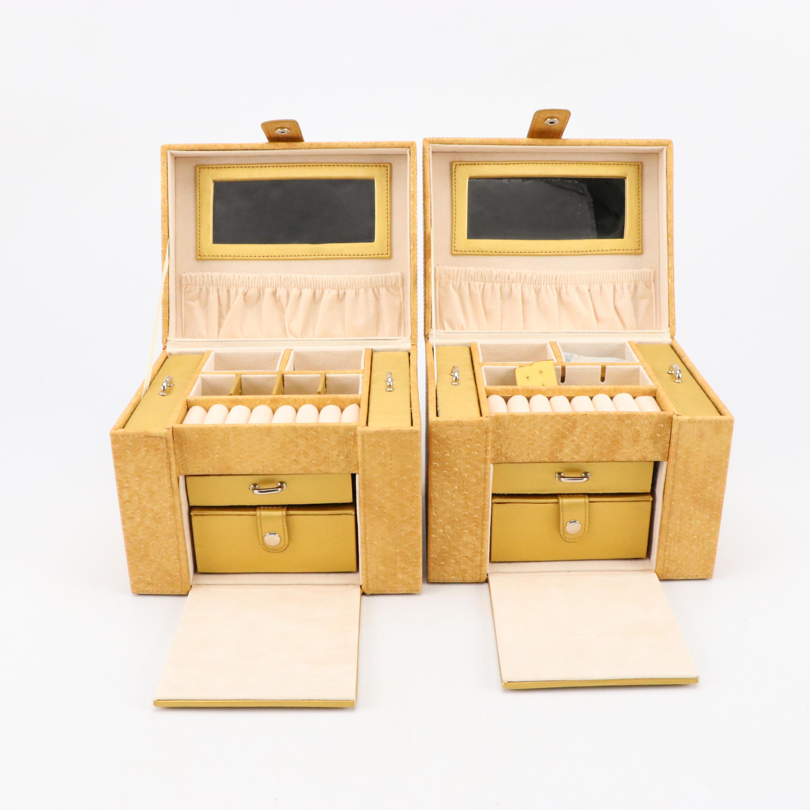 Shoe Form Ring Holder with Jewelry Boxes and Stand