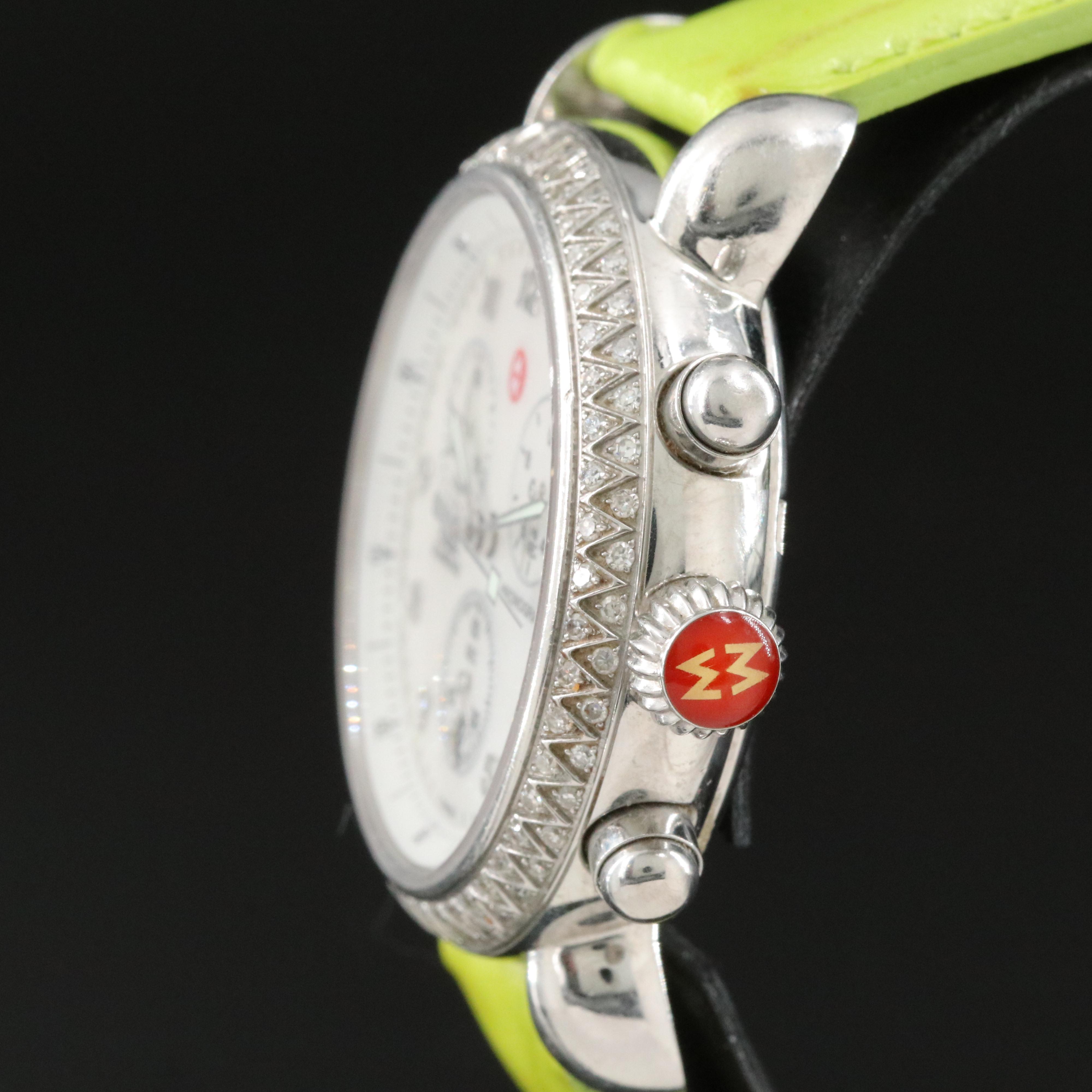 Michele CSX Diamond Chronograph Mother-of-Pearl Dial Watch