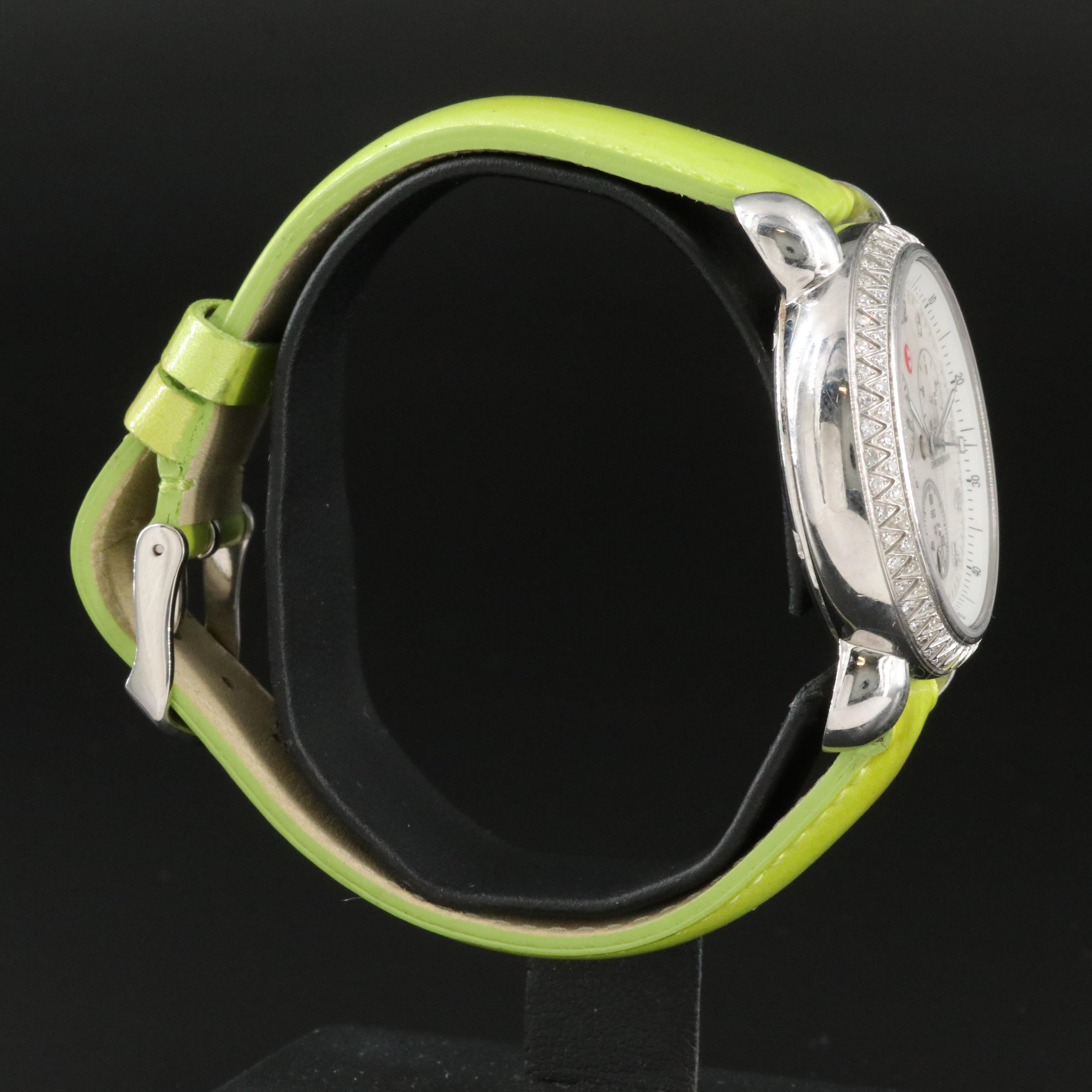 Michele CSX Diamond Chronograph Mother-of-Pearl Dial Watch