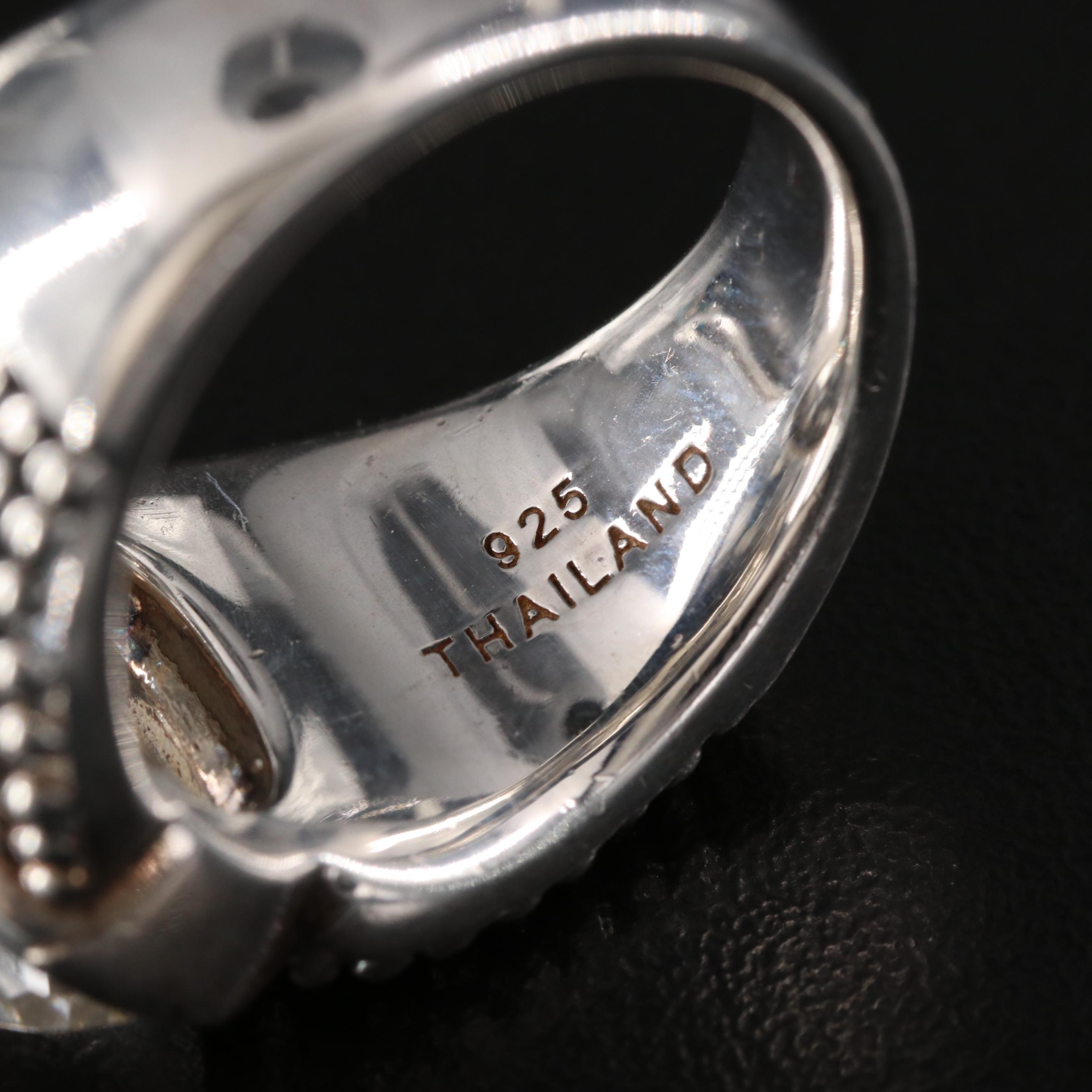 Michael Dawkins Sterling Rings with Rock Quartz, Druzy and Amazonite