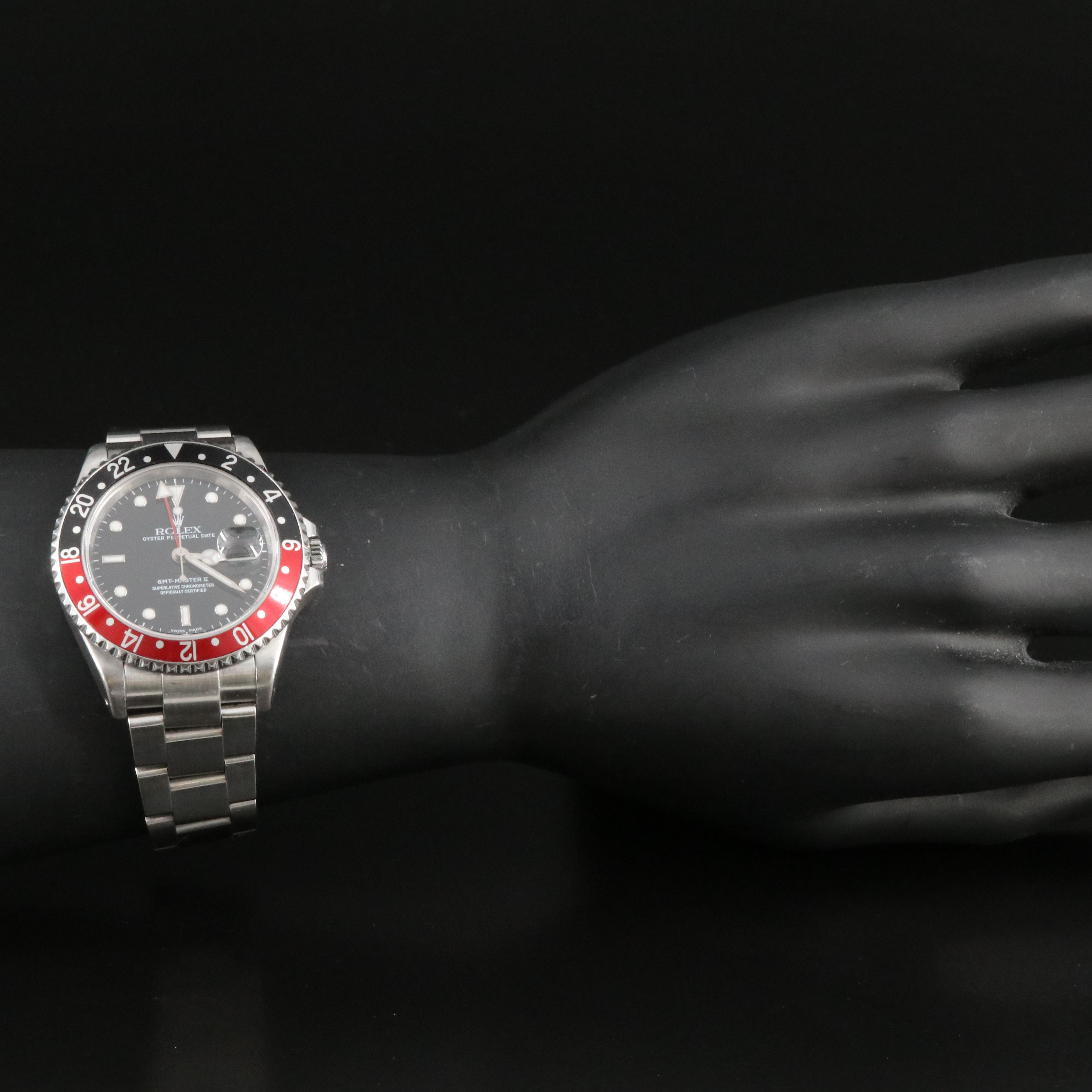 2000 Rolex GMT-Master II Red and Black "Coke" Bezel Watch