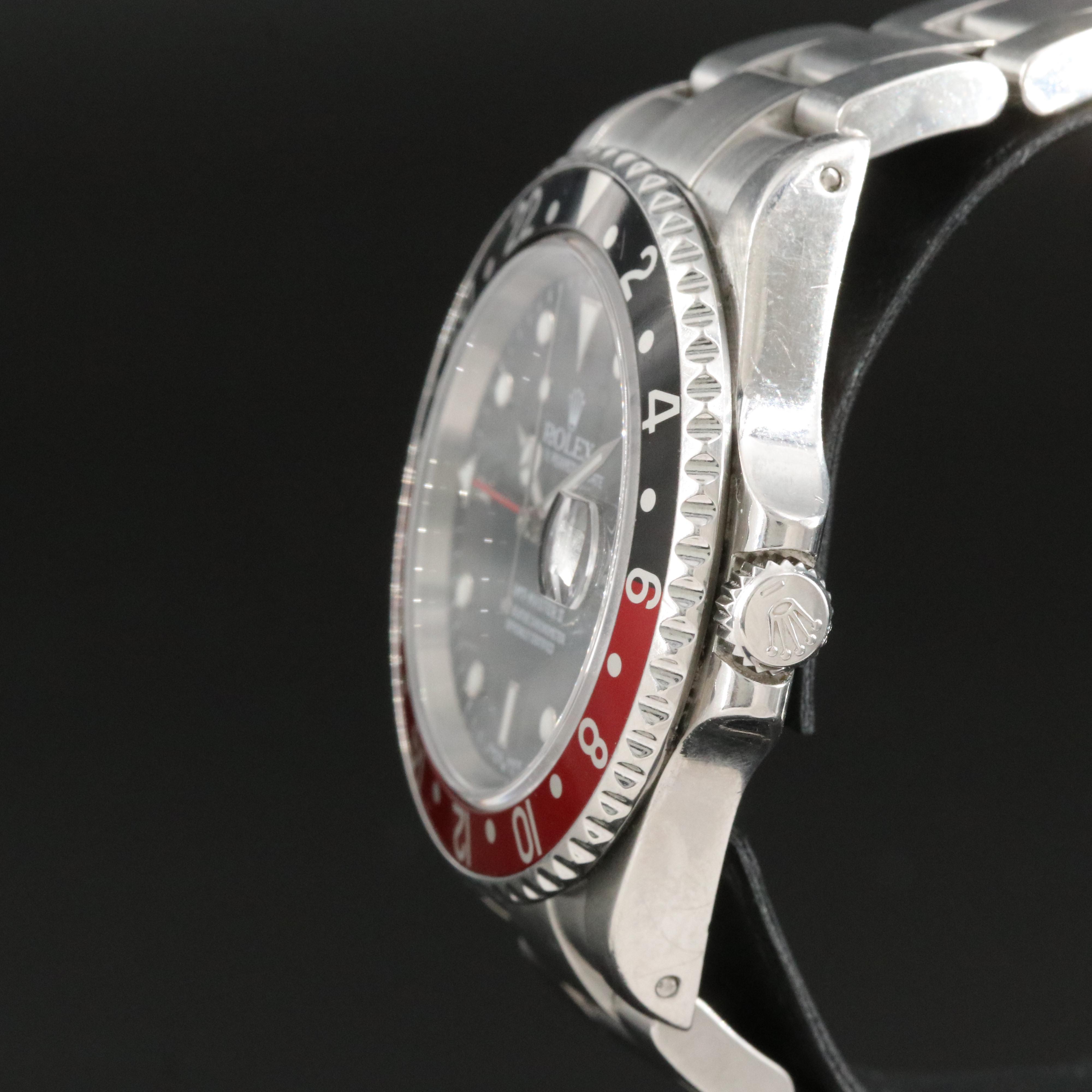 2000 Rolex GMT-Master II Red and Black "Coke" Bezel Watch