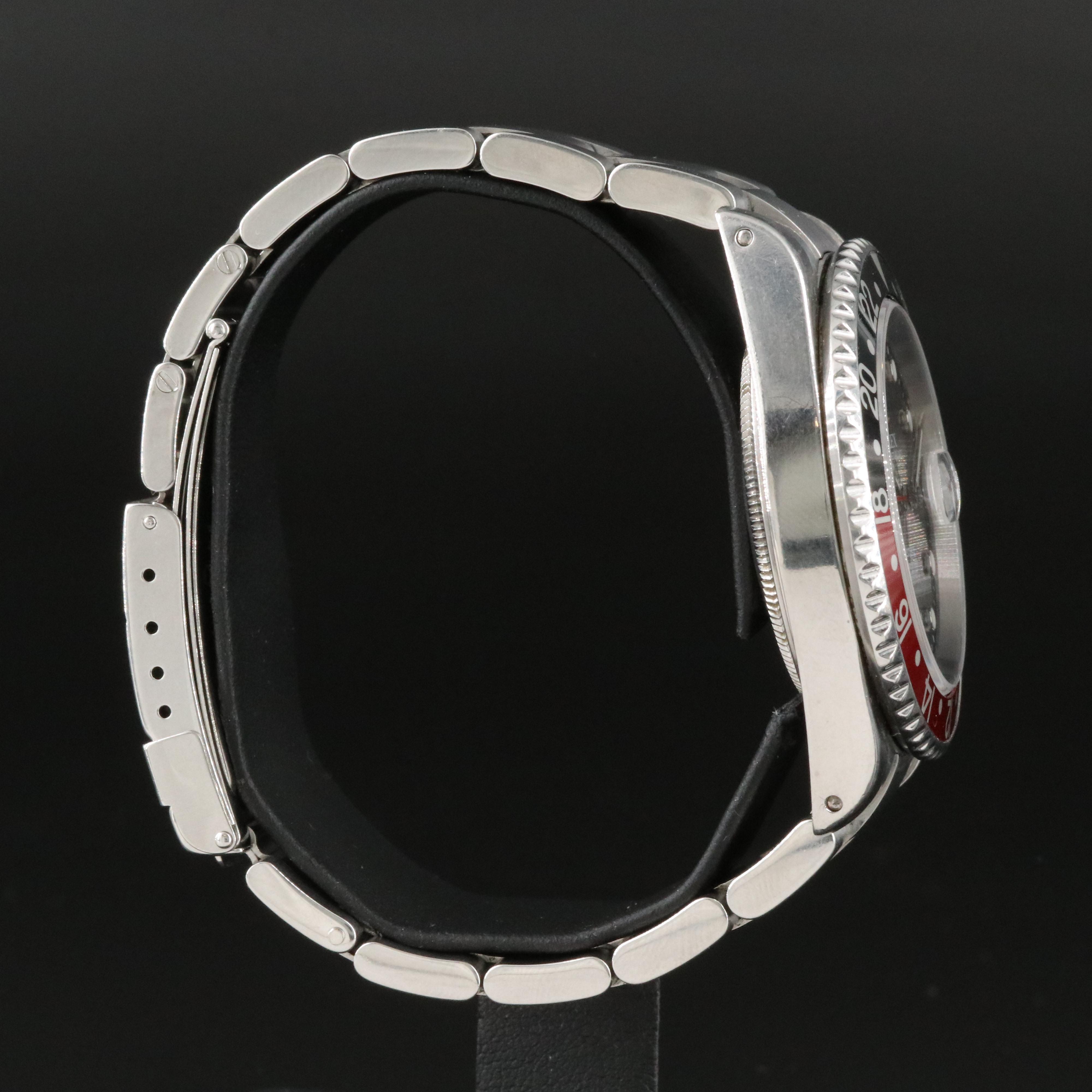 2000 Rolex GMT-Master II Red and Black "Coke" Bezel Watch