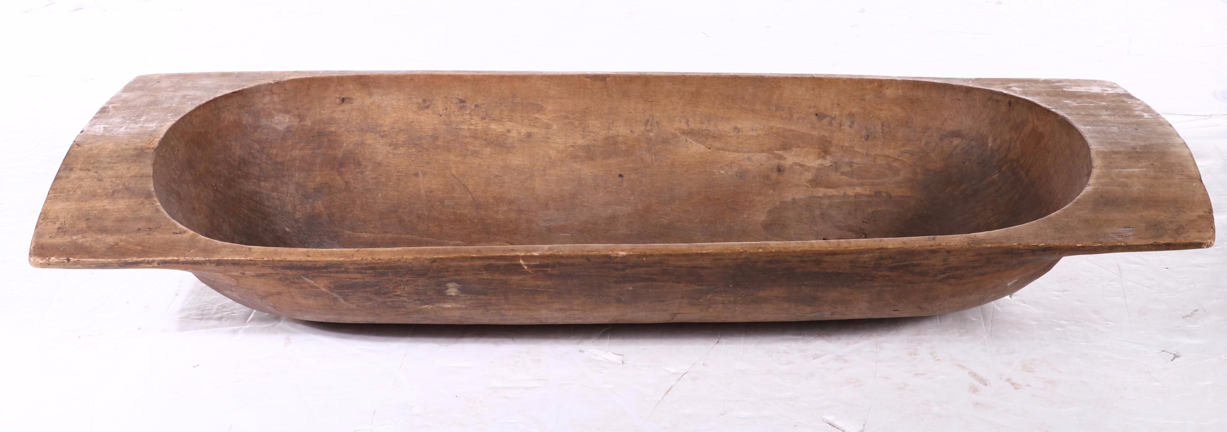 Primitive Style Wooden Trencher Dough Bowl