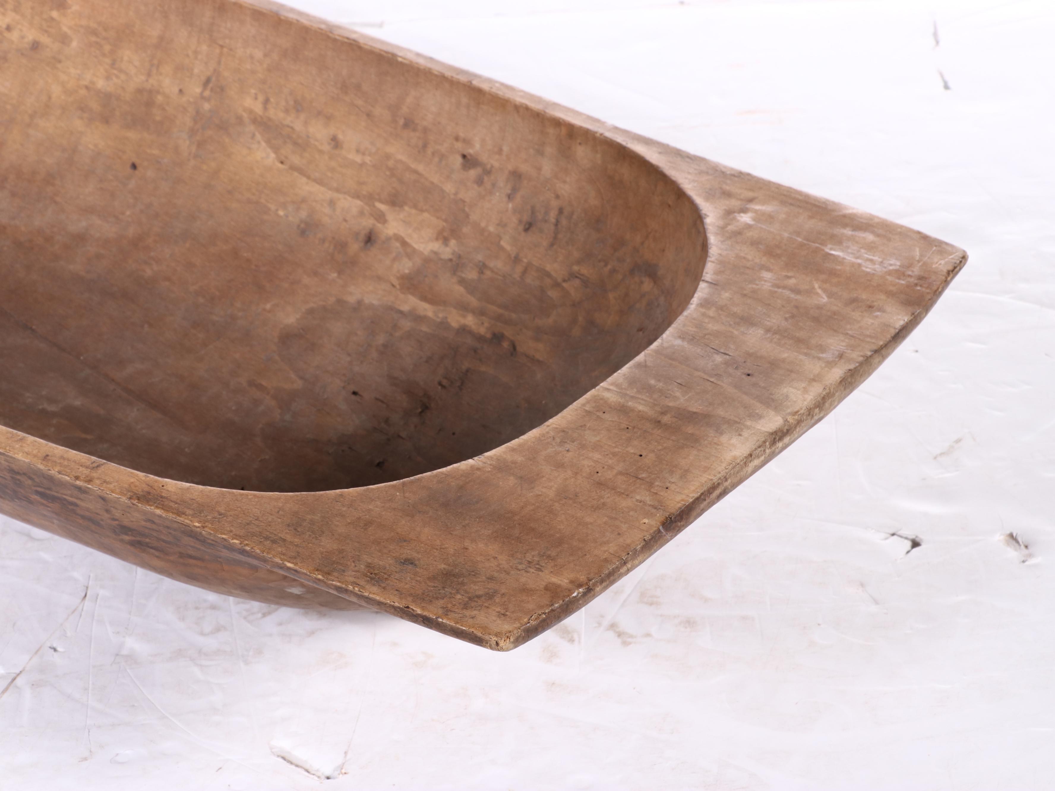 Primitive Style Wooden Trencher Dough Bowl