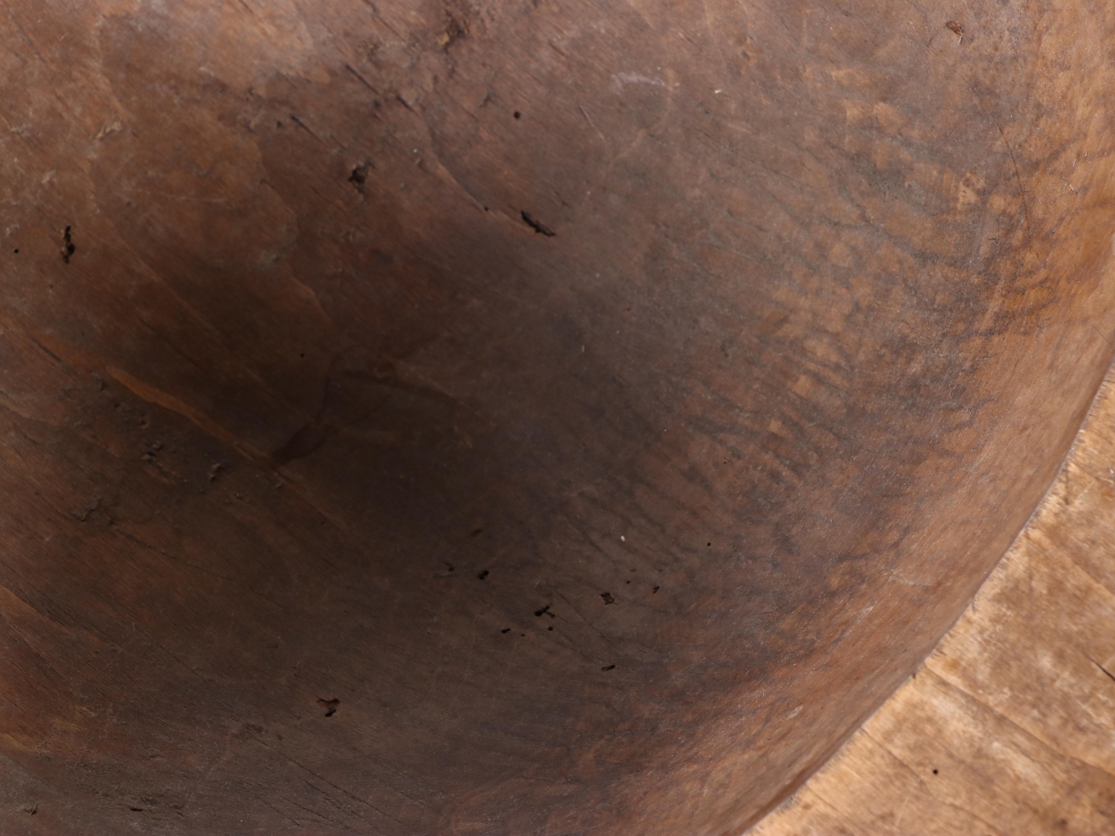 Primitive Style Wooden Trencher Dough Bowl