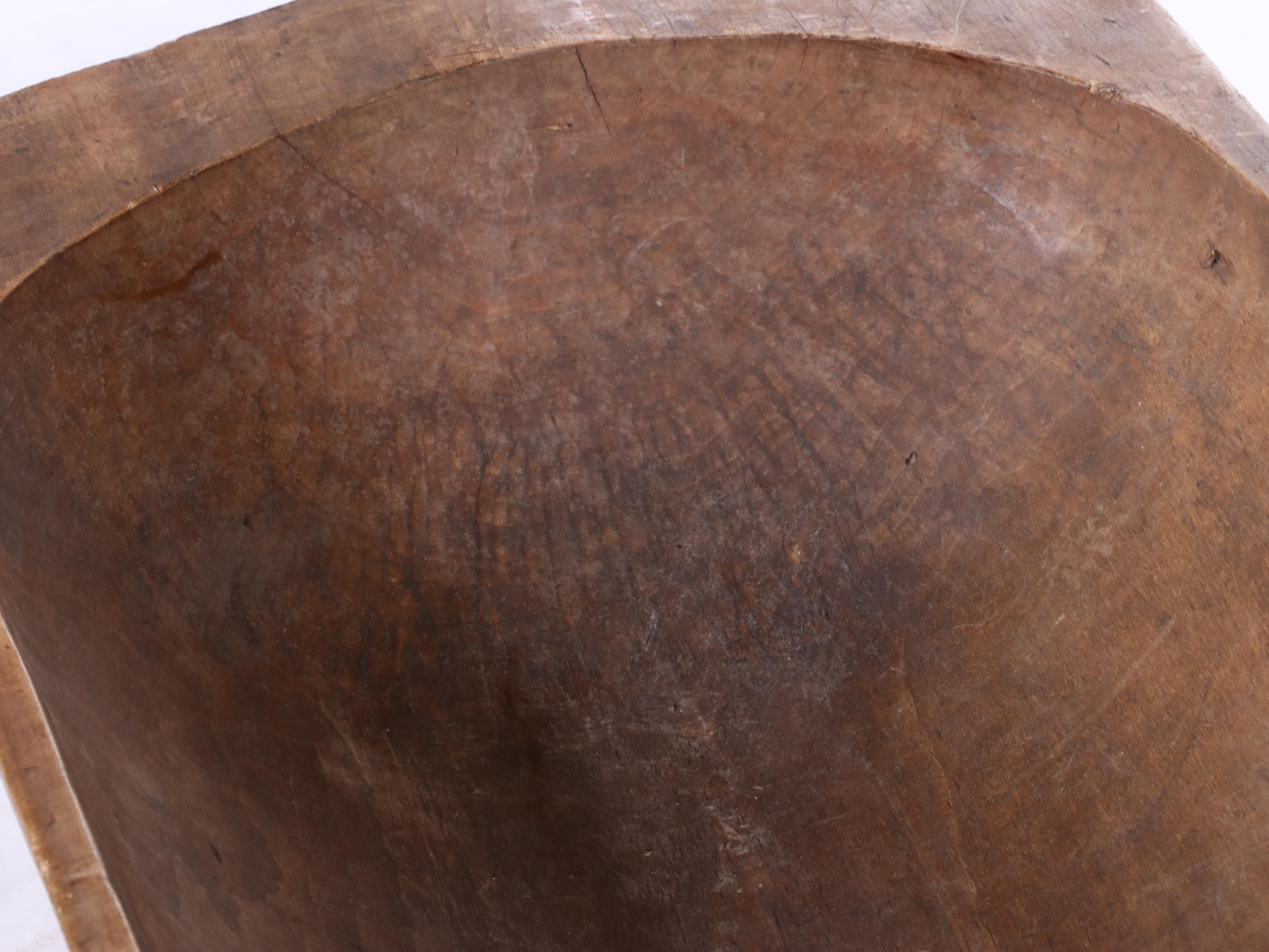 Primitive Style Wooden Trencher Dough Bowl