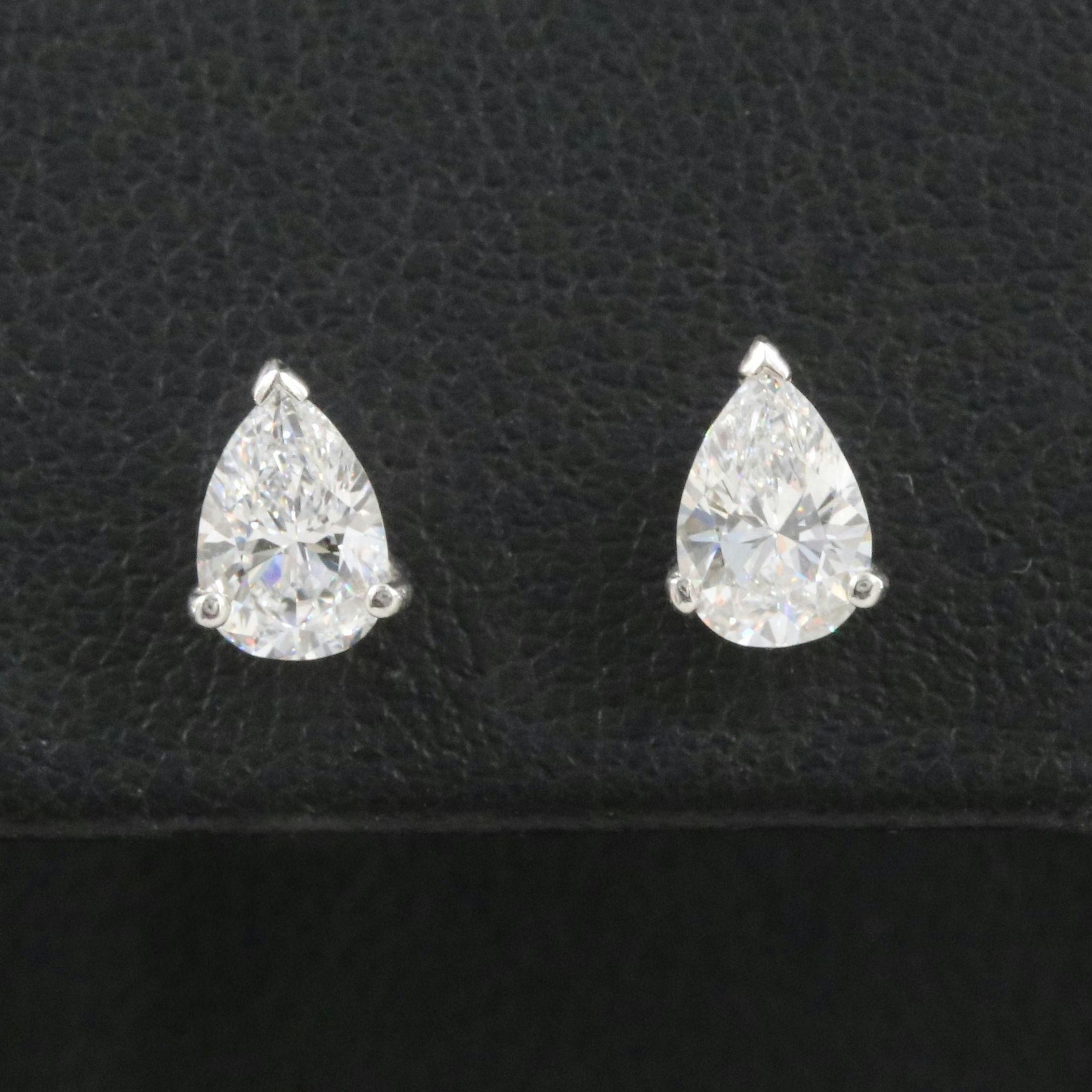 Platinum 1.10 CTW Diamond Stud Earrings