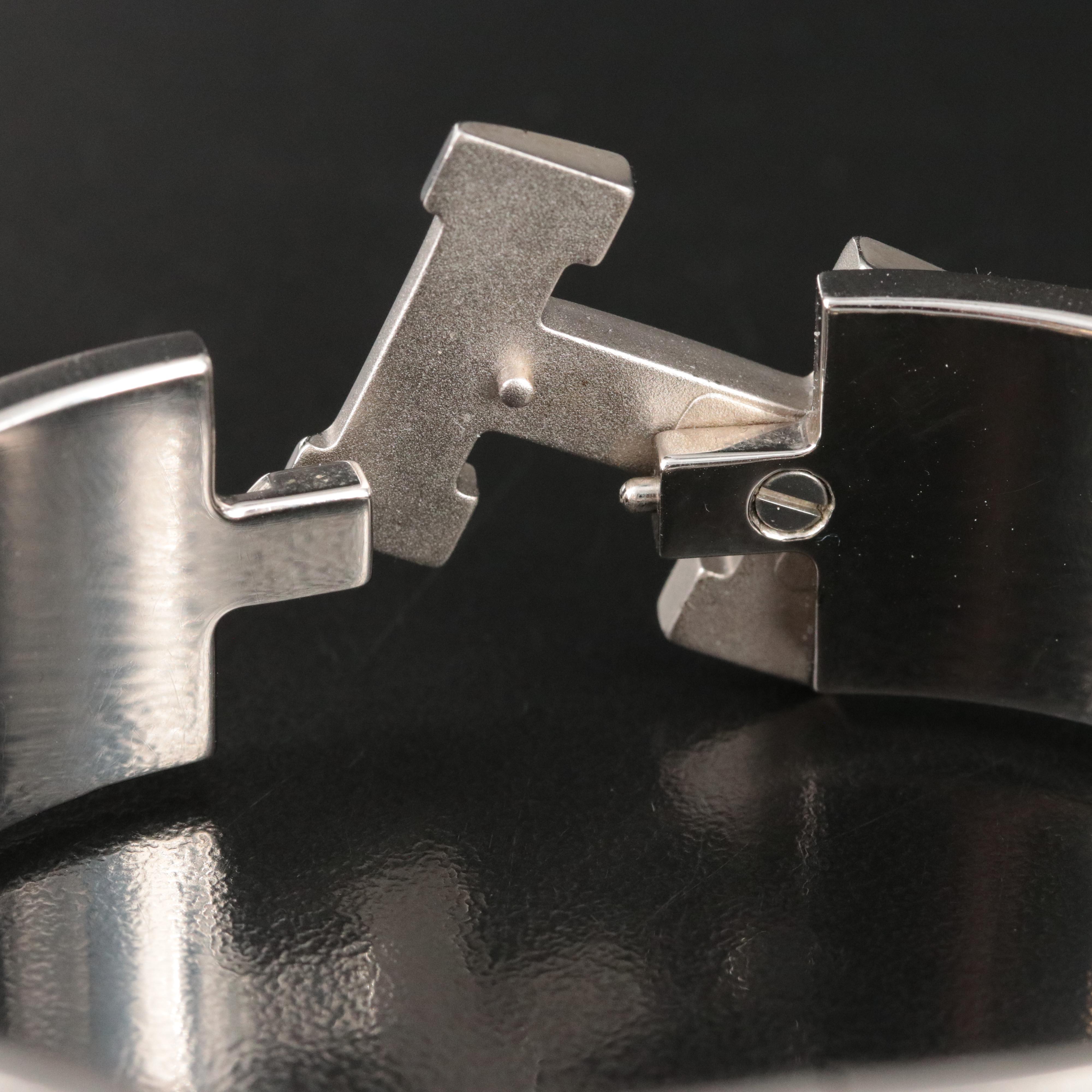 Hermès Clic Clac H Bracelet in White Enamel