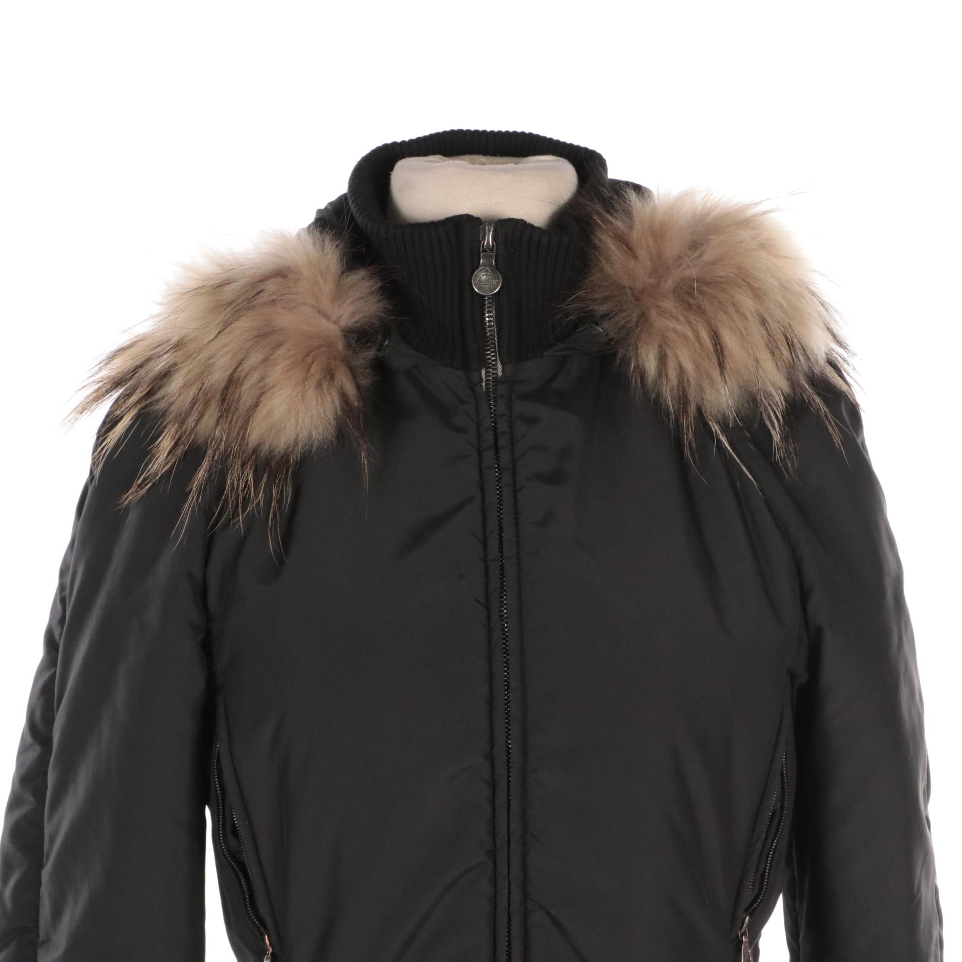 Anatomie Nylon Blend Blazer Jacket and Authier Zip-Jacket with Fur Trim Hood