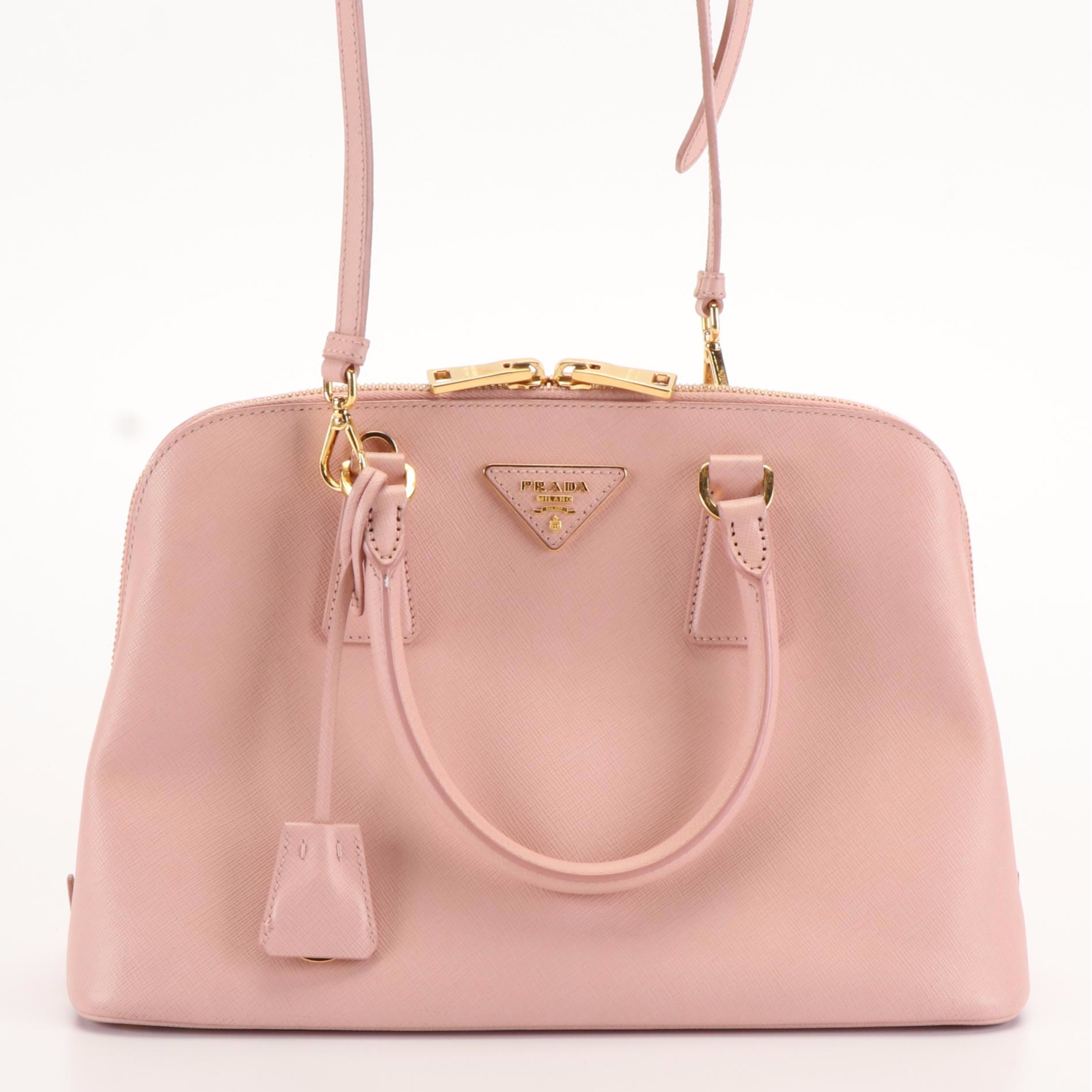 Prada Pink Saffiano Leather Promenade Handbag