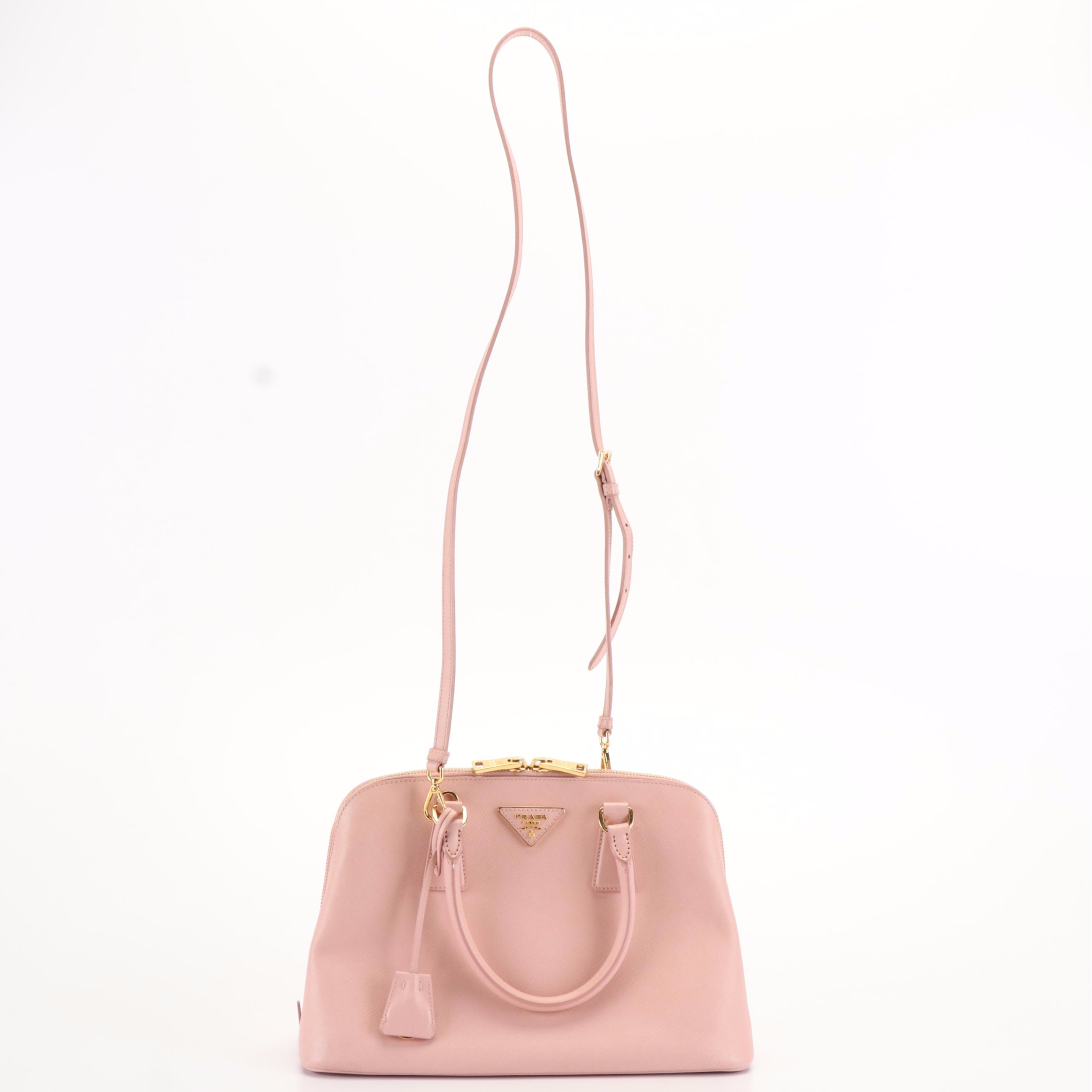 Prada Pink Saffiano Leather Promenade Handbag