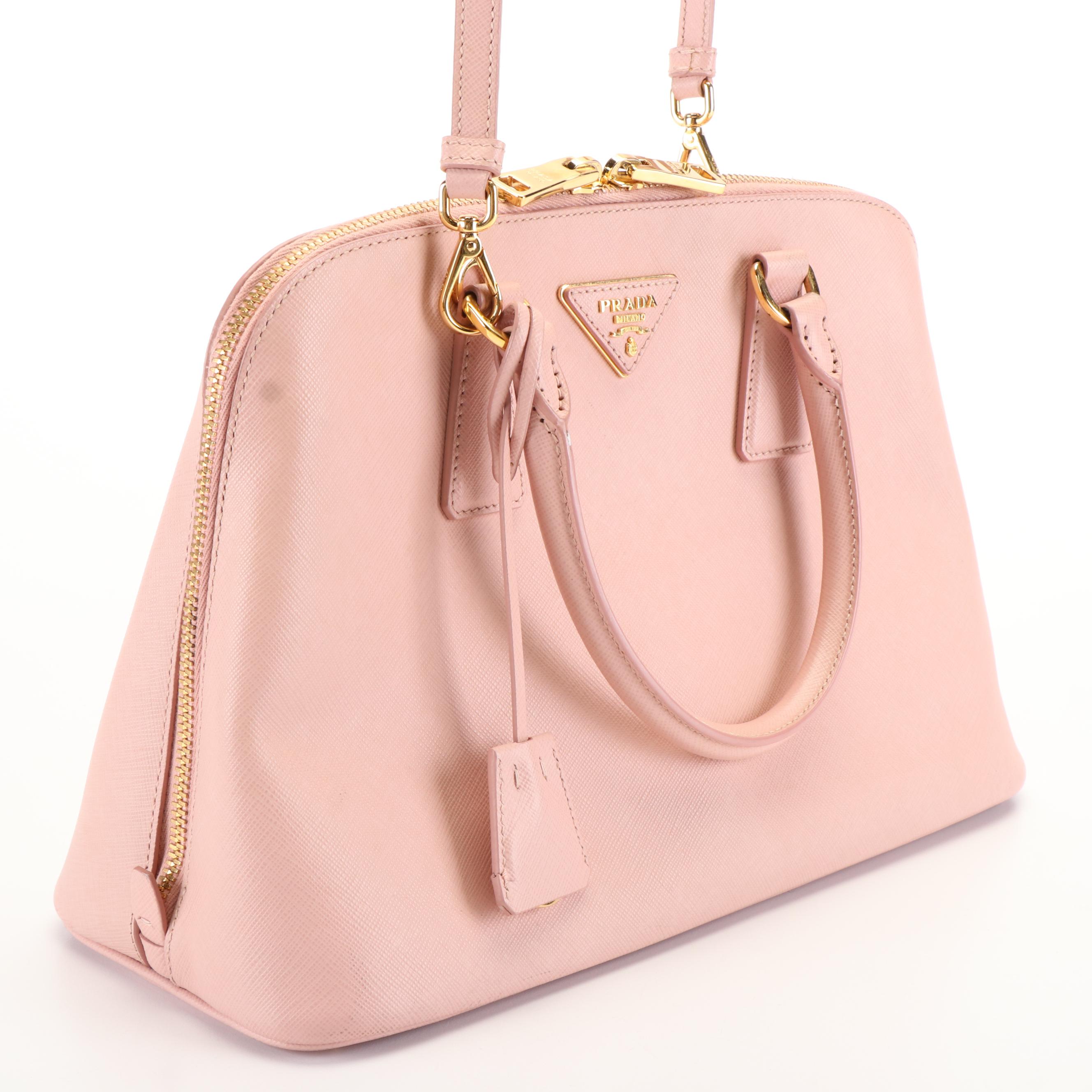 Prada Pink Saffiano Leather Promenade Handbag