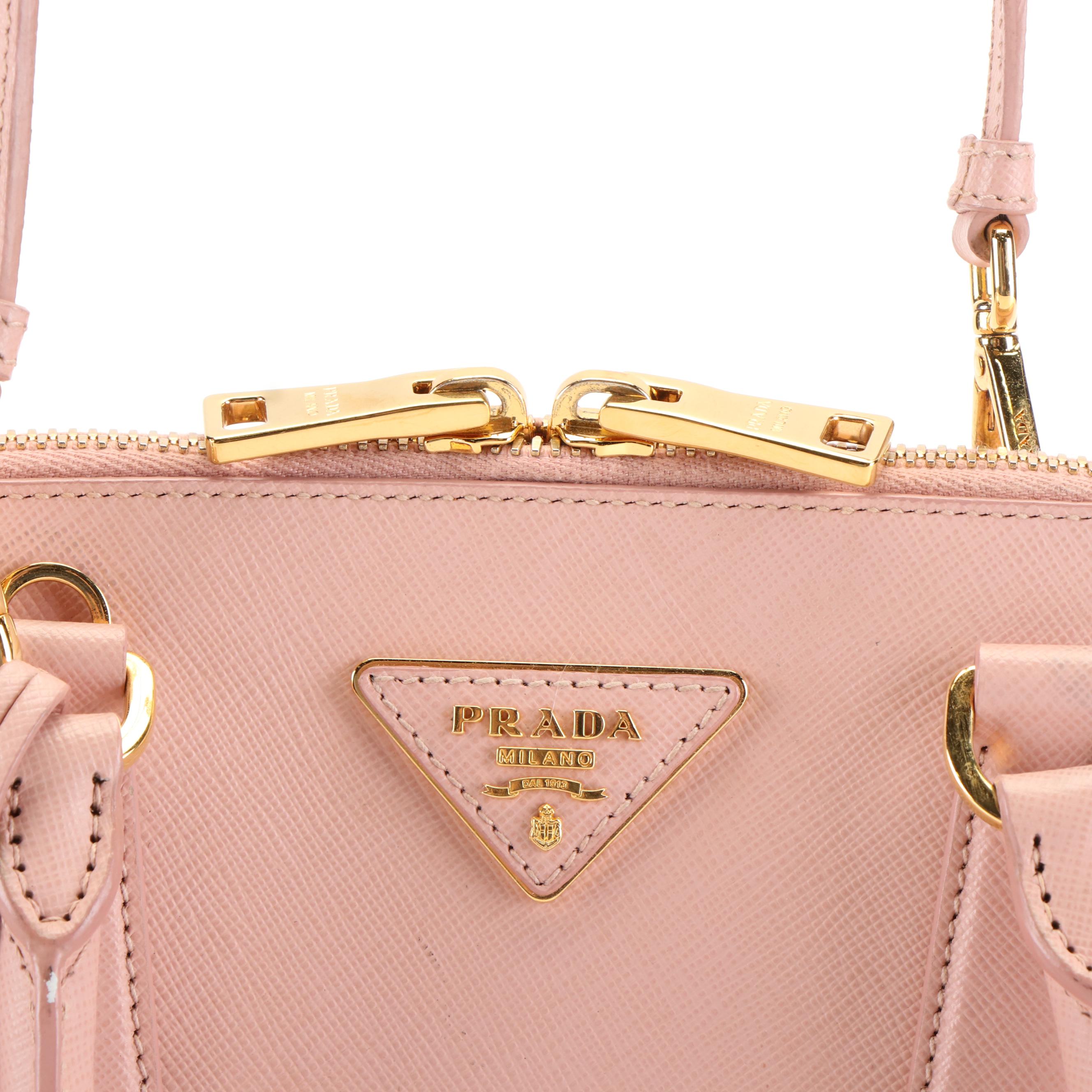 Prada Pink Saffiano Leather Promenade Handbag