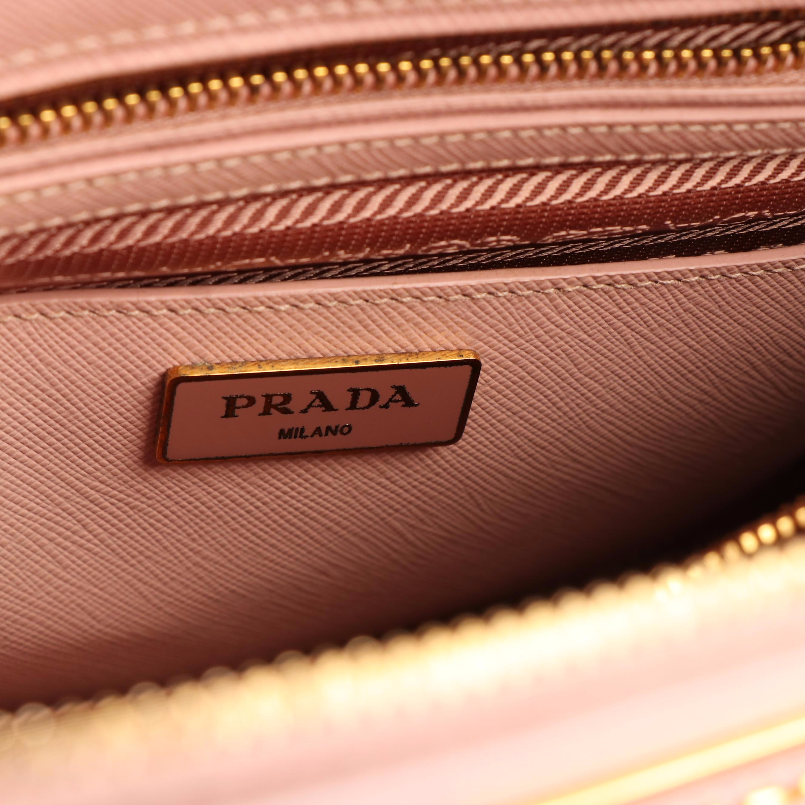 Prada Pink Saffiano Leather Promenade Handbag