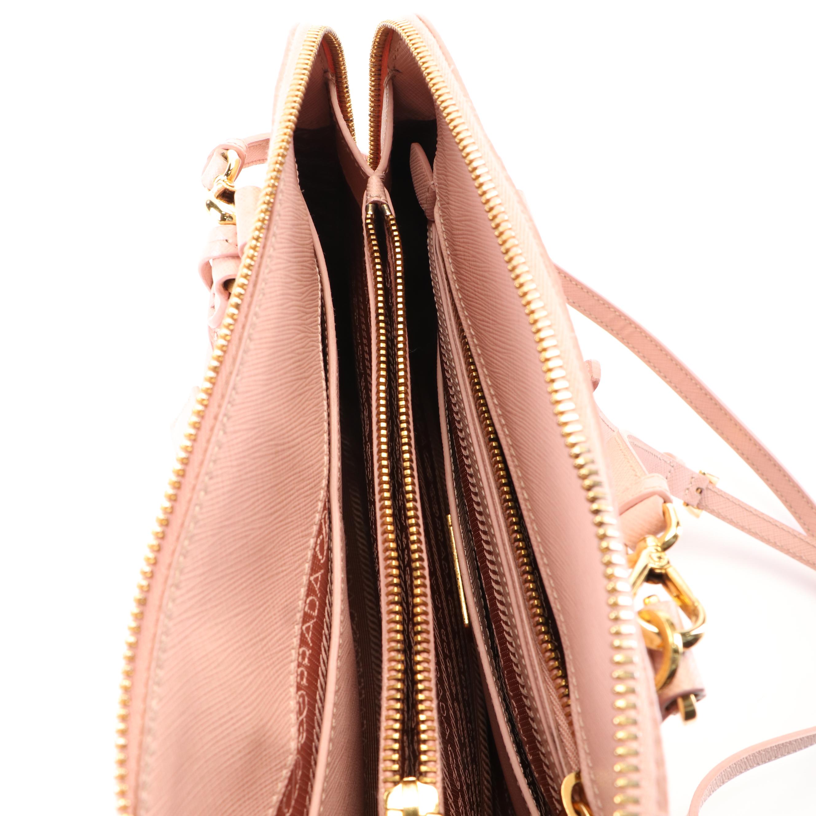 Prada Pink Saffiano Leather Promenade Handbag