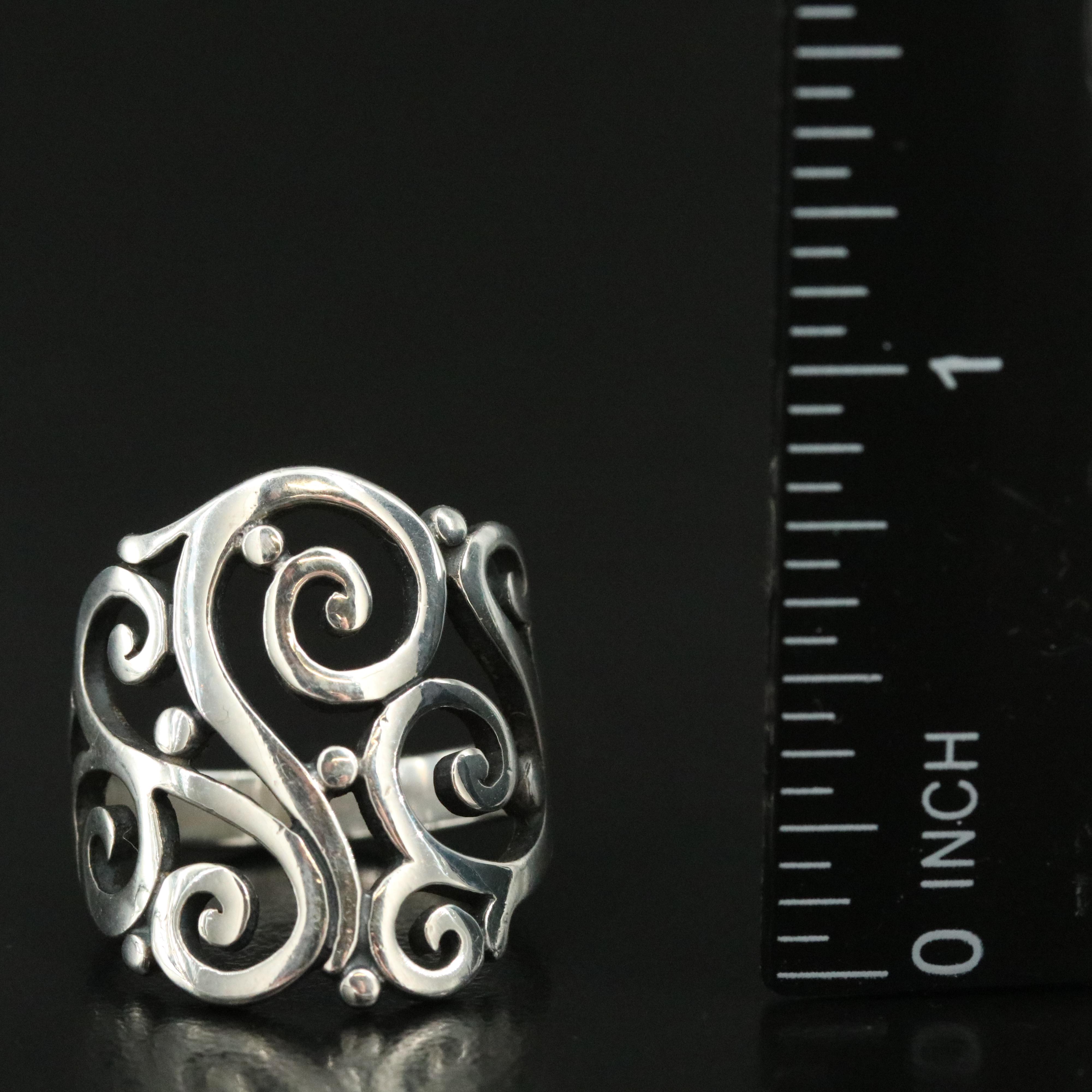 James Avery Sterling Scroll Ring and Butterfly Bracelet