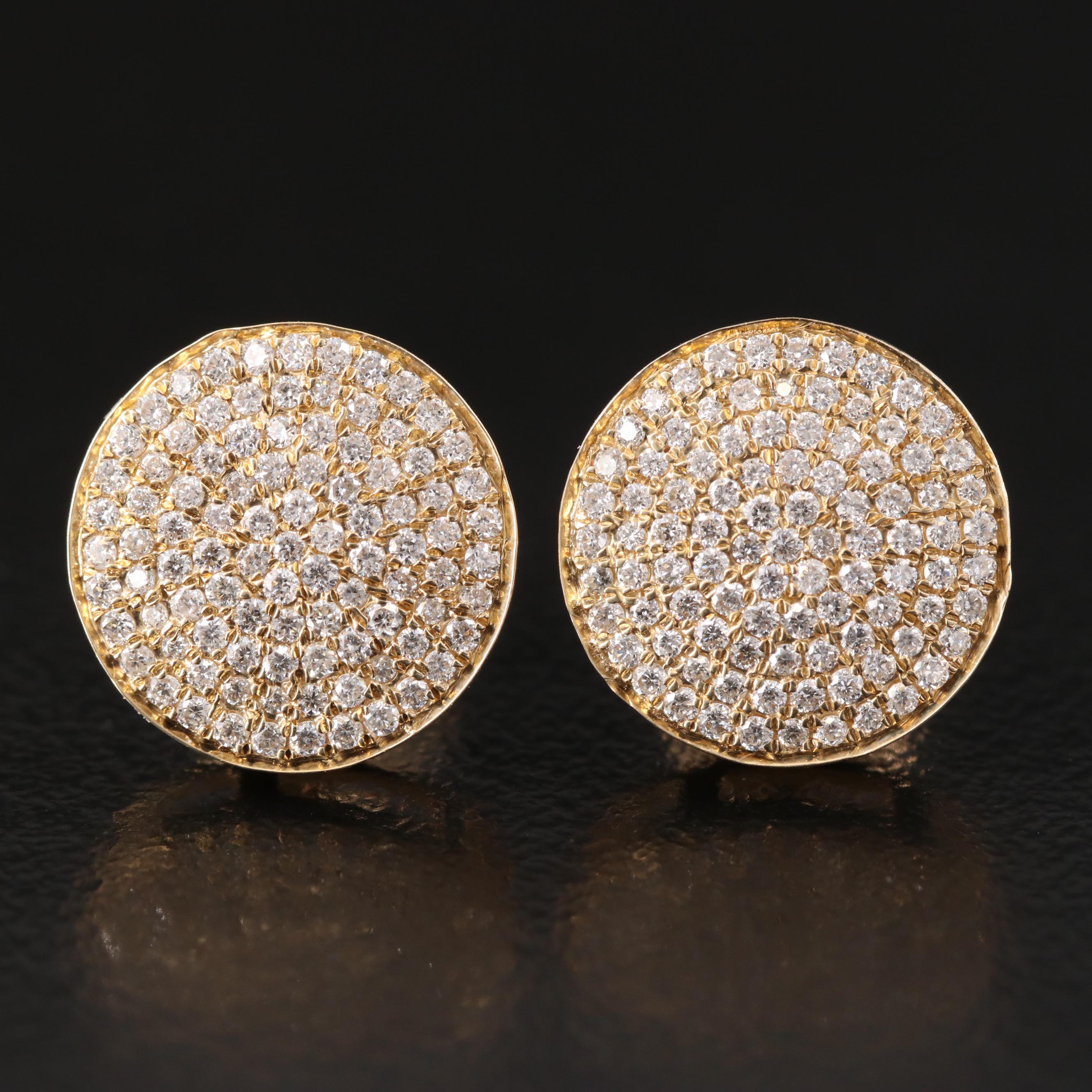 14K 0.55 CTW Diamond Cluster Button Earrings