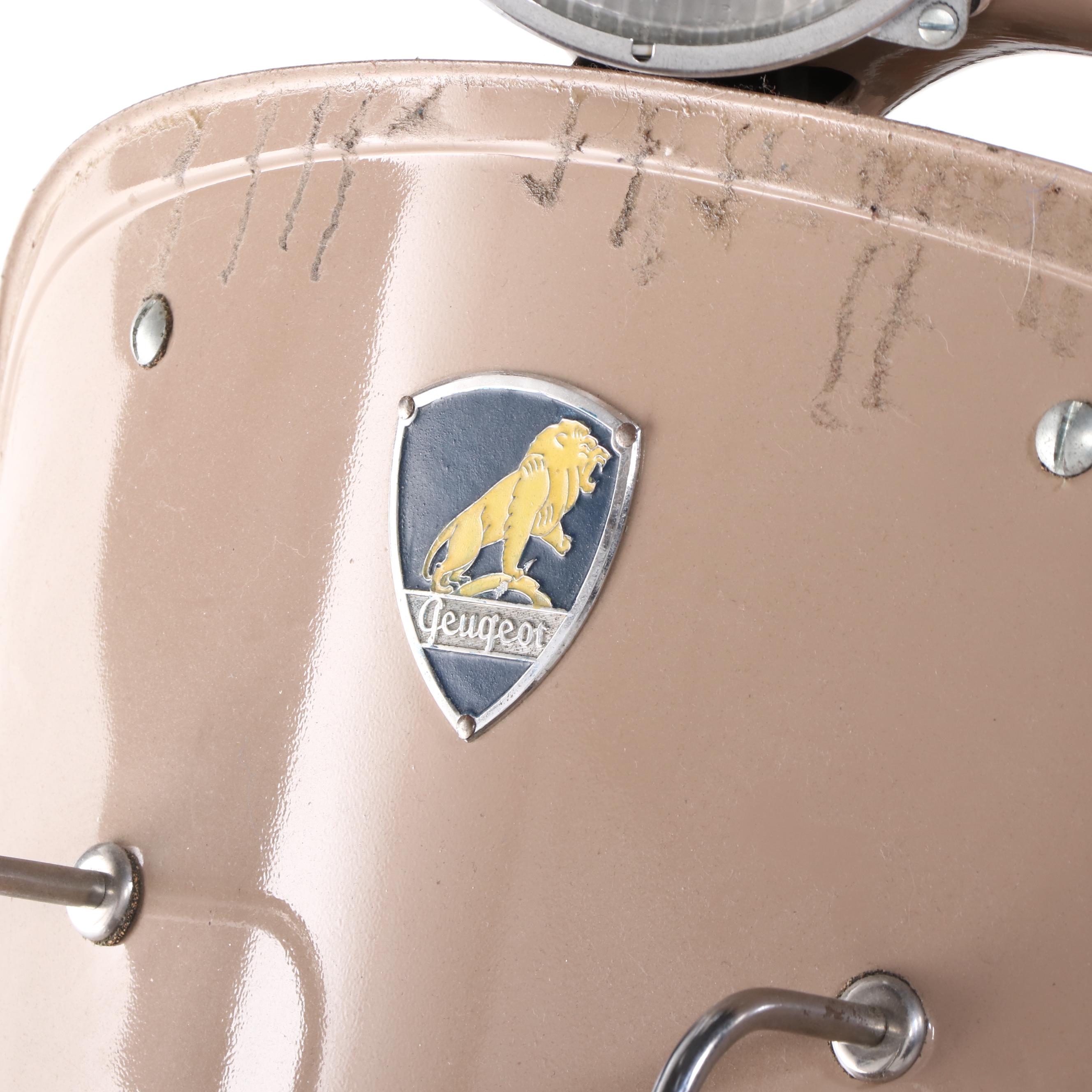 1959 French Peugeot Model 157B Tan Two-Seat Scooter