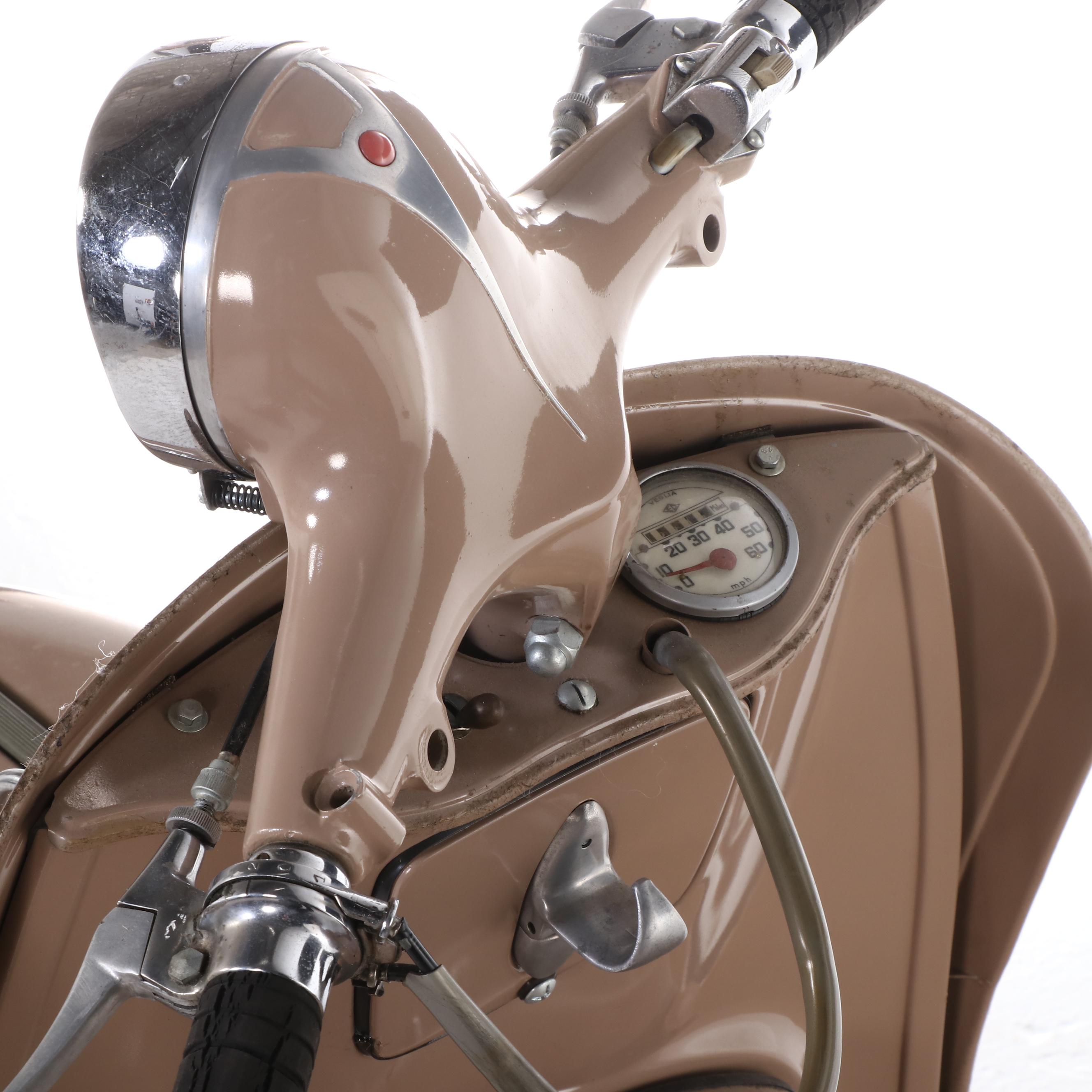 1959 French Peugeot Model 157B Tan Two-Seat Scooter