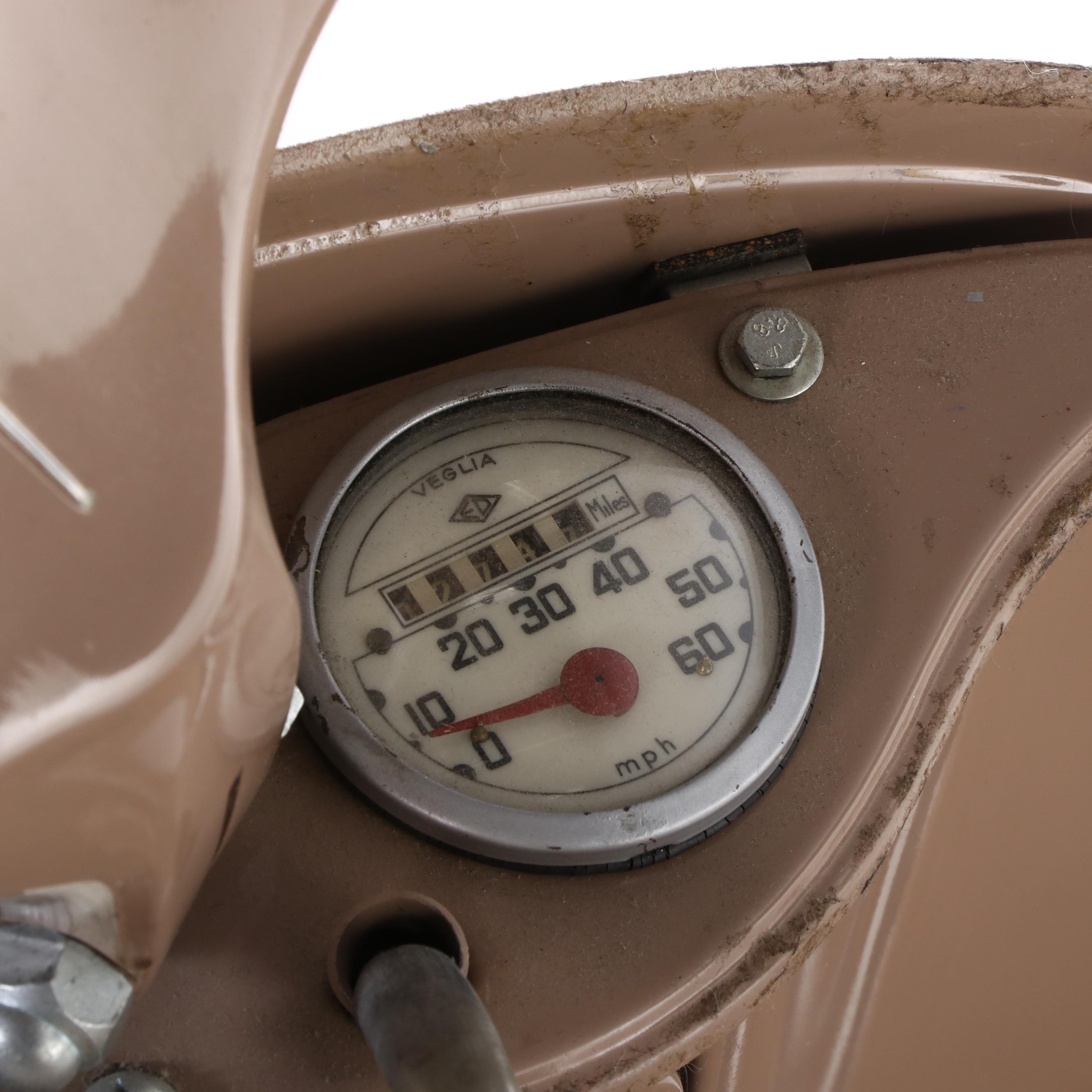 1959 French Peugeot Model 157B Tan Two-Seat Scooter