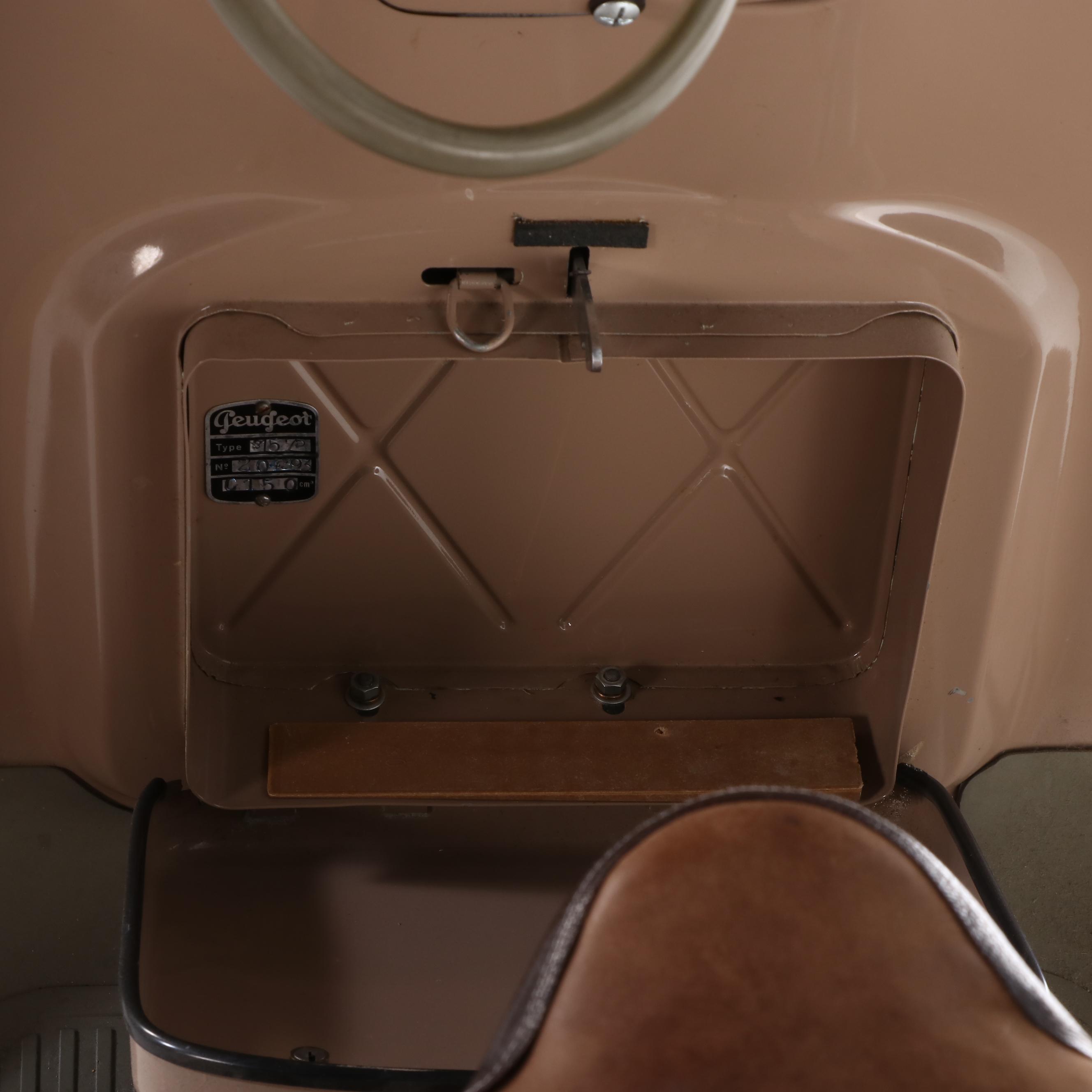 1959 French Peugeot Model 157B Tan Two-Seat Scooter