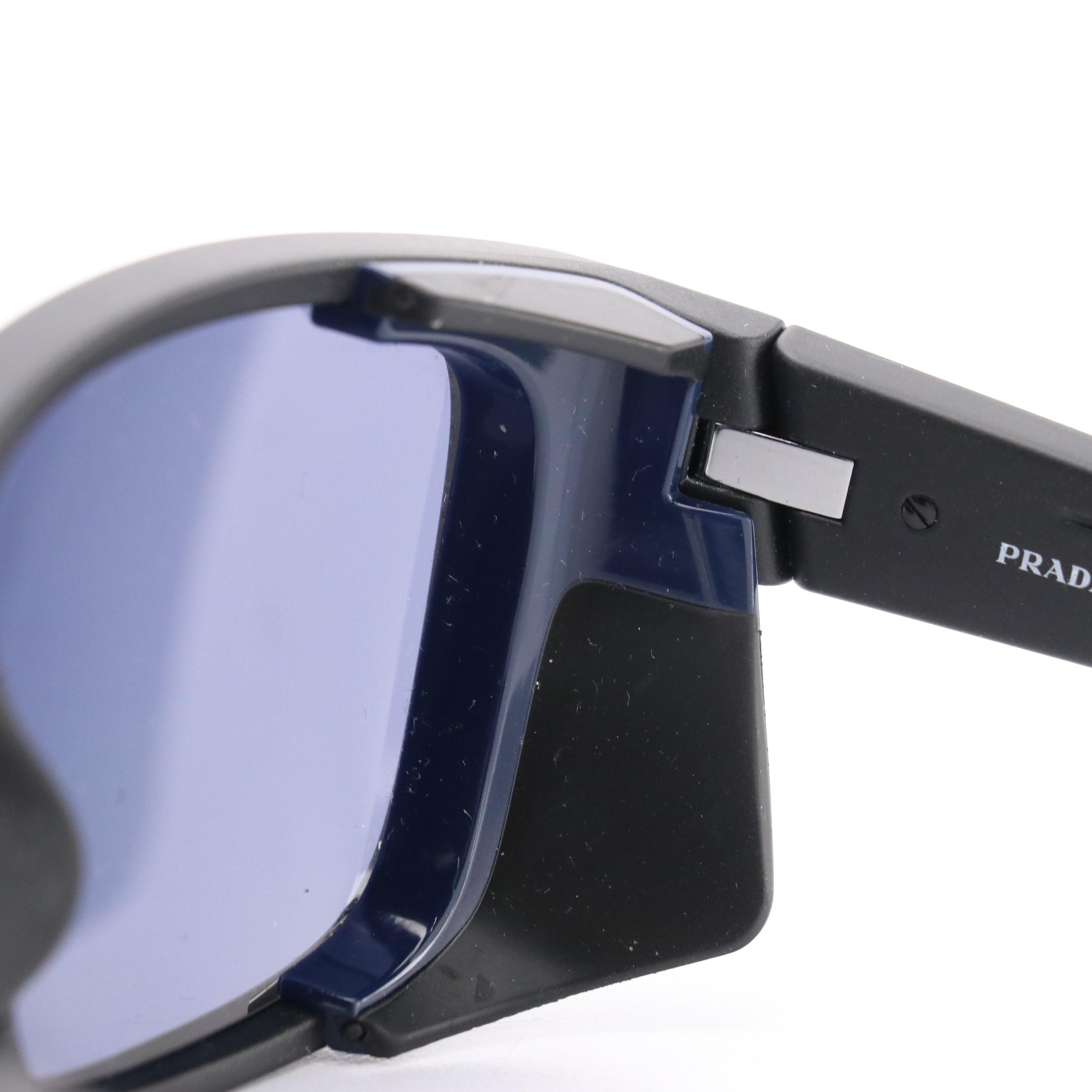 Men's Prada Linea Rossa 0PS 07WS DG0-09R Matte Black Rubber Sport Sunglasses