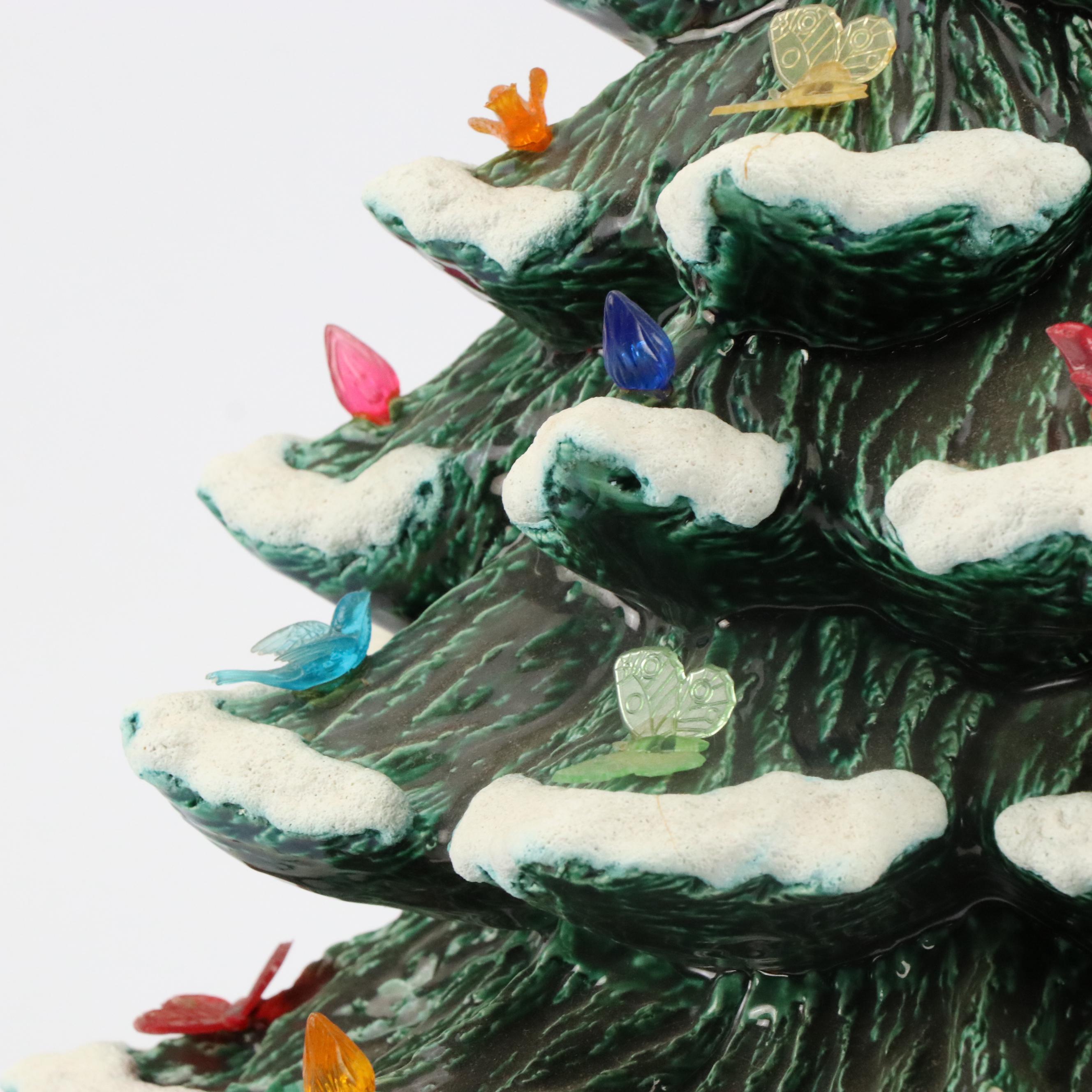 Atlantic Mold Illuminated Ceramic Tabletop Christmas Tree, Late 20th Century