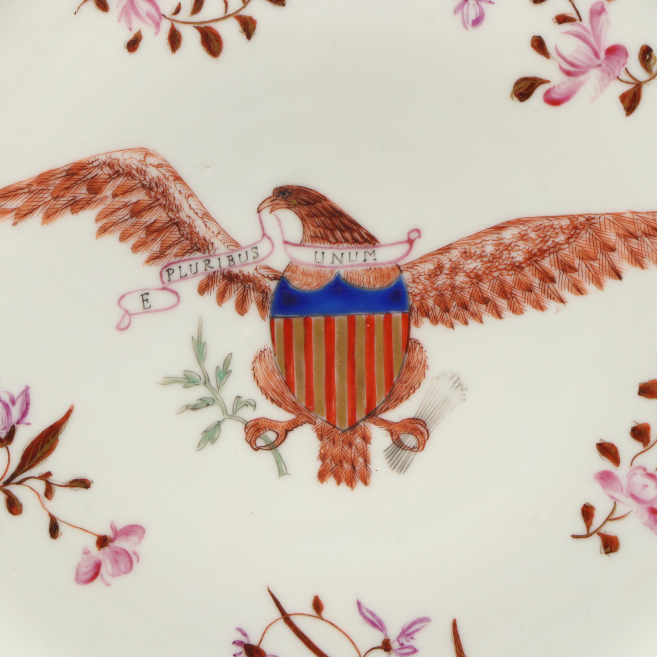 Pair of Chinese Export Plates For The American Market, 18th/19th Century