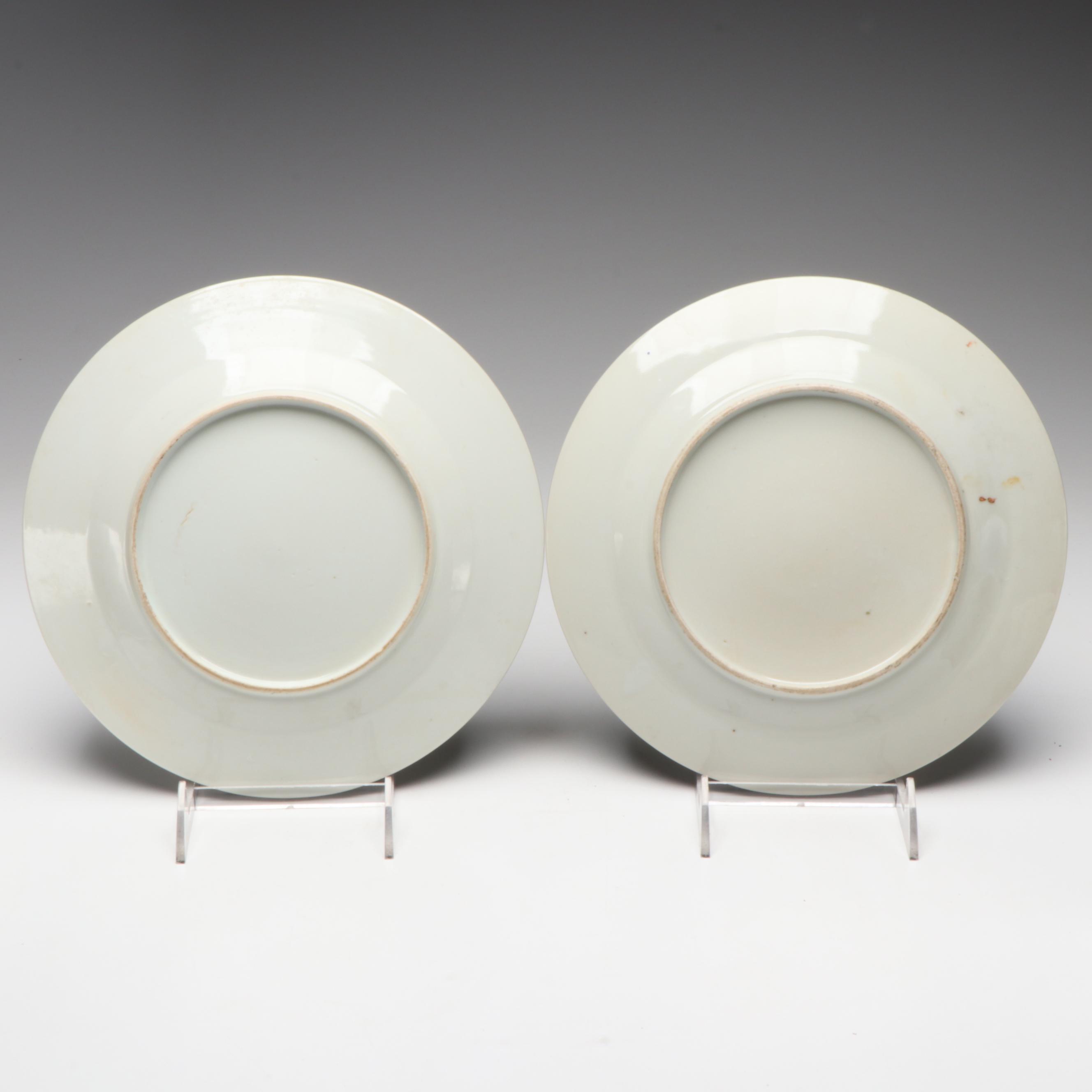 Pair of Chinese Export Plates For The American Market, 18th/19th Century